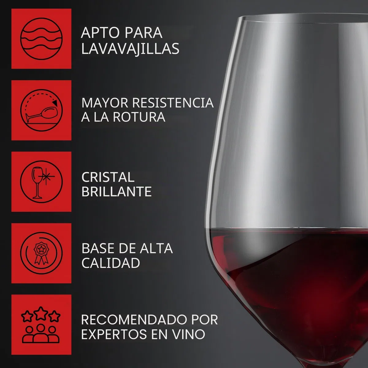 Spiegelau Copas de vino universales de 510 ml, 4 unidades, Hi-Lite, 1750471, para vino tinto y blanco, aptas para lavavajillas