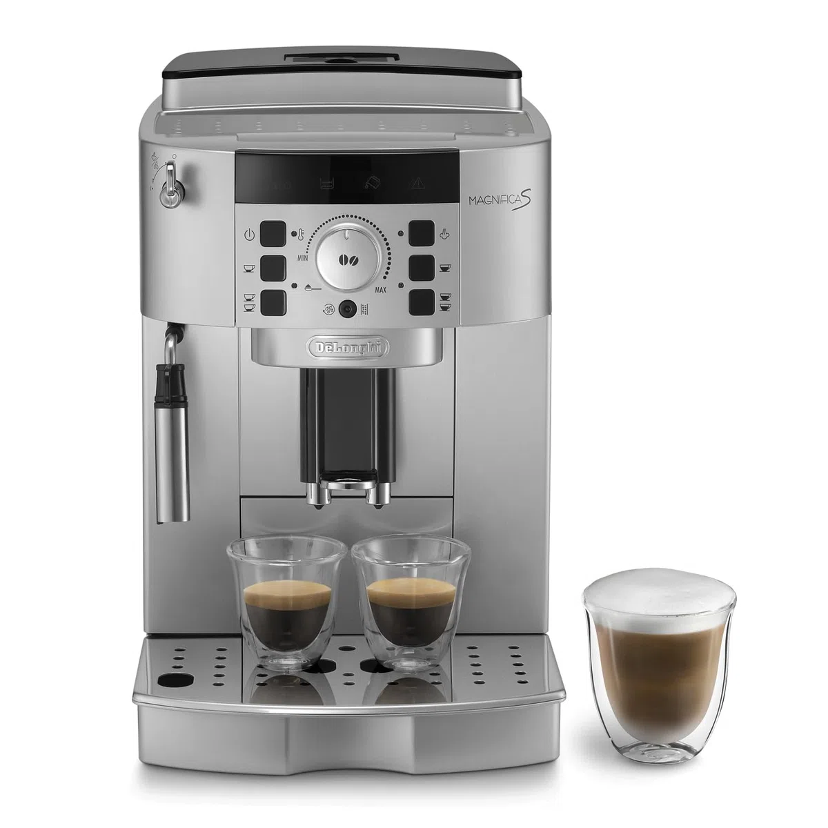 De'Longhi Perfetto Magnifica S Ecam 22.110.SB - Cafetera superautomática, 15 bares de presión, 13 programas ajustables, limpieza automática, sistema cappuccino, 1.8L, color Plata