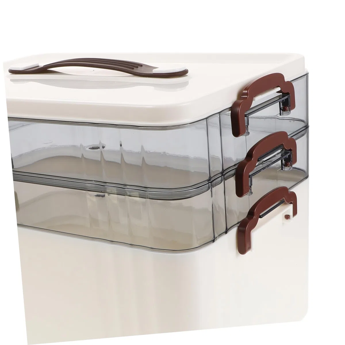 Cabilock Organizador de Medicamentos con Gran Capacidad, Caja de Plástico Multi-capas con Compartimentos Transparentes, Diseño Compacto y Asa para Uso en Viajes y Hogar