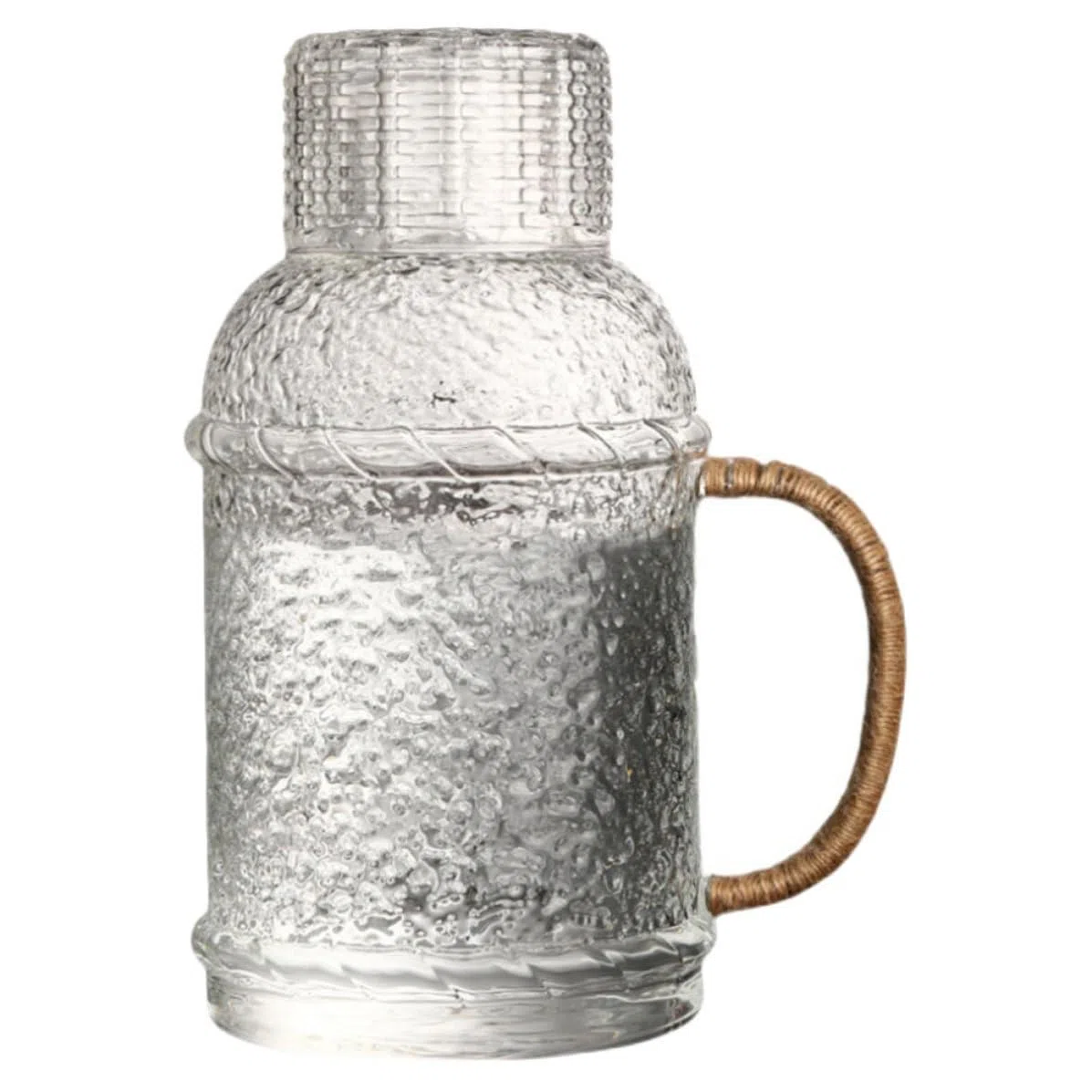 STAHAD Jarra de Agua de Vidrio Resistente de 2l Tapa Antideslizante para Fiestas Servir Bebidas Frías Hogar