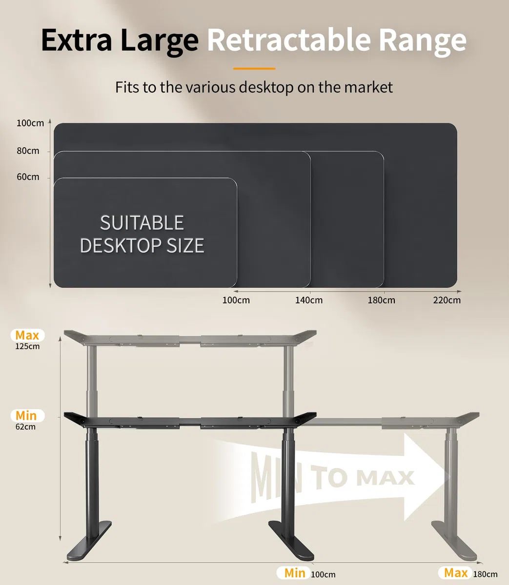 MAIDeSITe EL2 Plus Art Escritorio Elevable Eléctrico con Patas Ovaladas | Diseño Exclusivo de Patas Ovaladas, Doble Motor Estable y Silencioso con Carga 180kg, Rango Altura 62-125cm y 4 Memorias