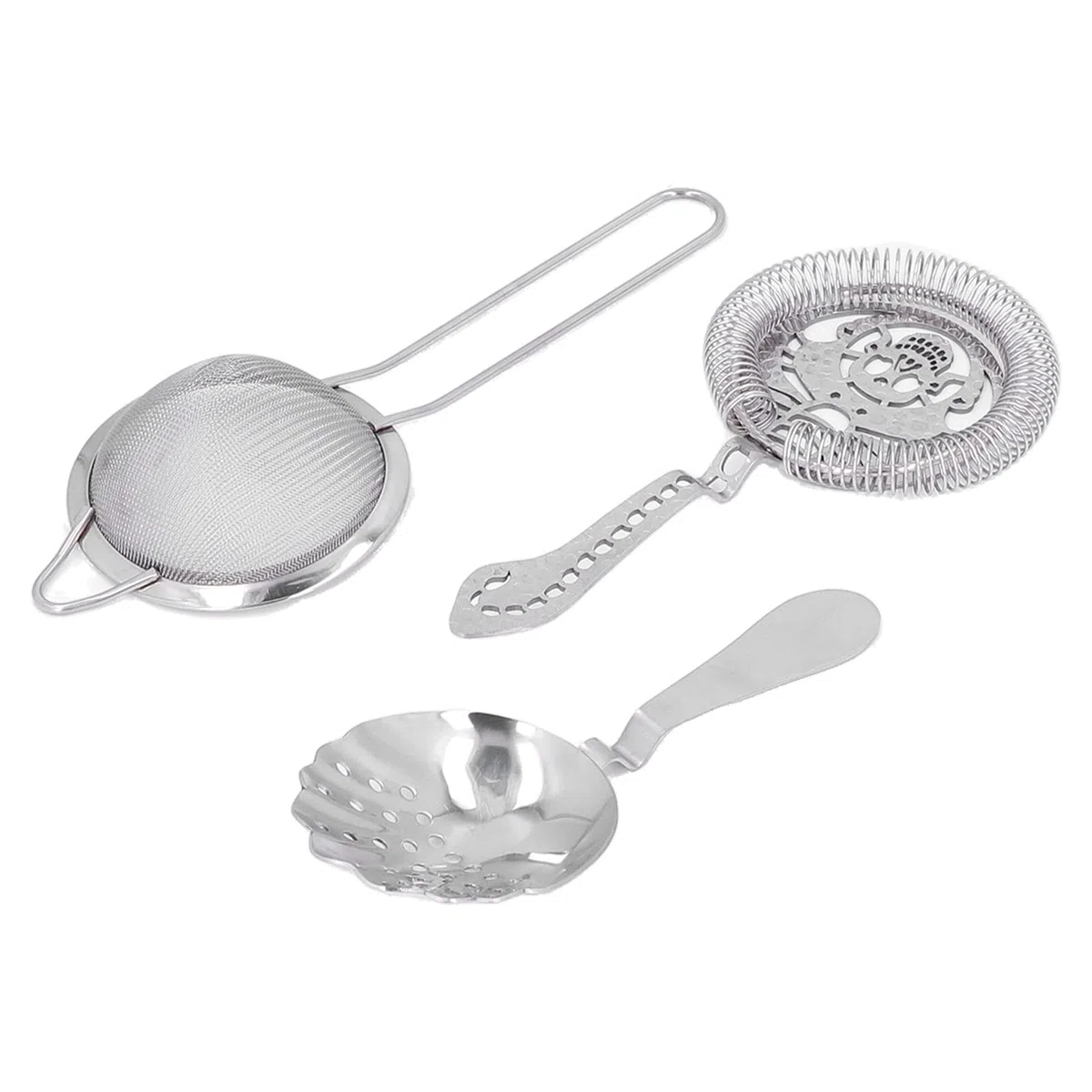 Cocoarm Juego de Coctelera de Acero Inoxidable, 11 Piezas, Herramientas de Barra 304 con Taza Medidora, Colador, Cuchara y Pinzas para Uso en el Hogar, Bar, Fiesta, Hotel (SILVER)
