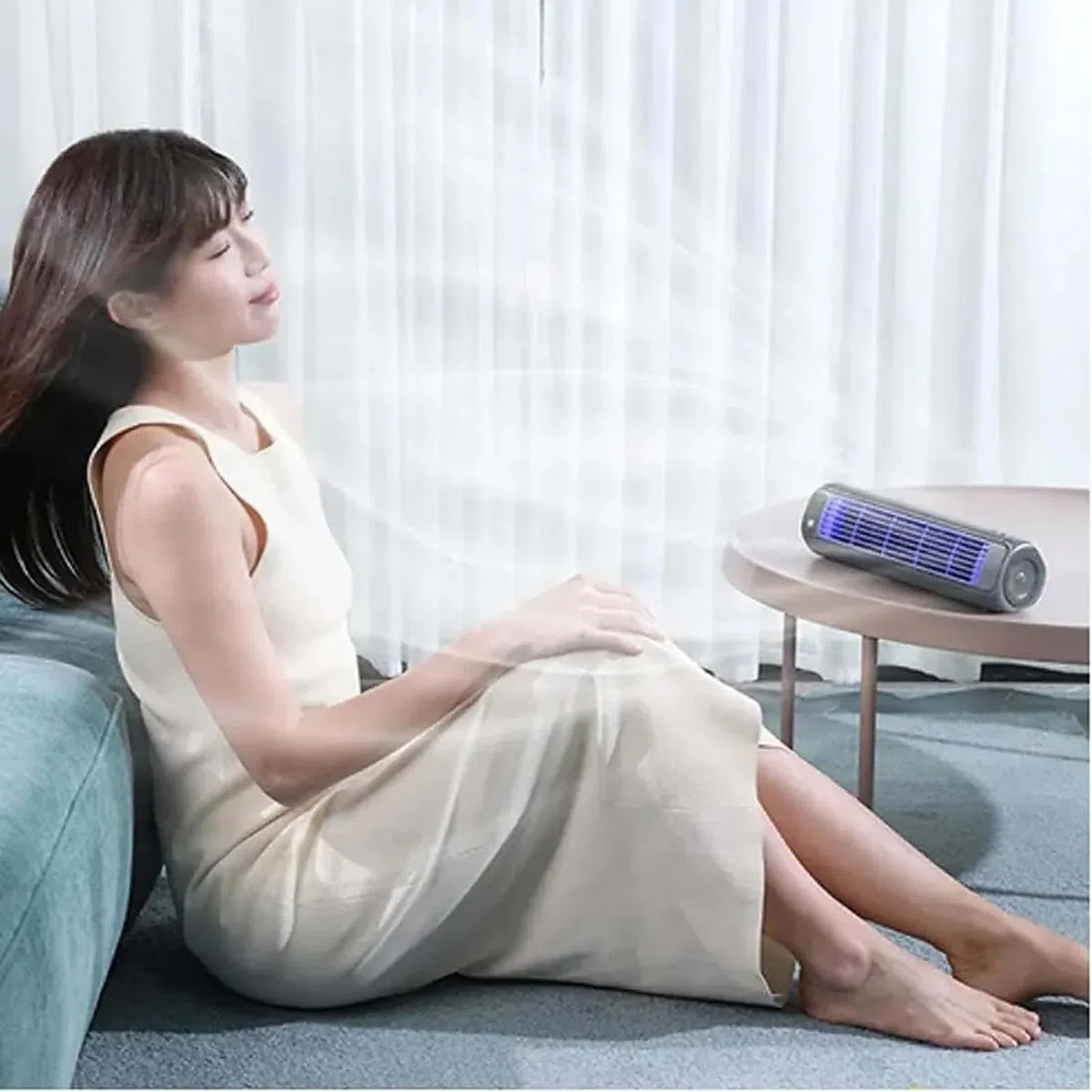 Acondicionador de aire portátil, ventilador de refrigeración recargable por USB con 3 velocidades, uso en pared o sobre mesa, unidad de enfriamiento silenciosa para dormitorio, hogar u oficina