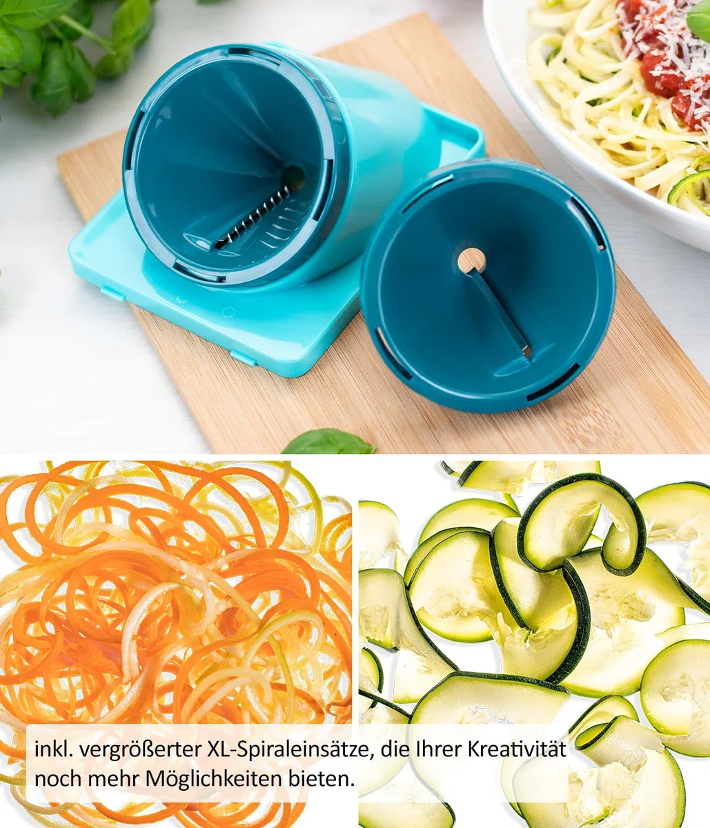 Genius Nicer Dicer Chef Professional Deluxe - Cortador manual de verduras (39 piezas, recipiente de 5,2 l y tapa de cristal de 2,8 L, cortador en espiral, cortador de patatas fritas y utensilios de