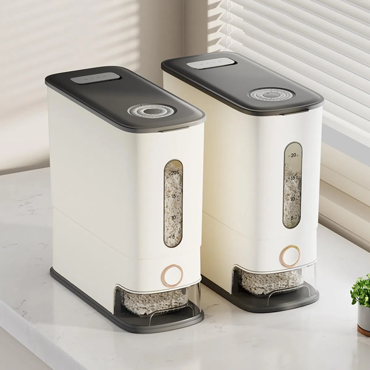 Envase Para Granos Con Tapa 24 Litros Gran Capacidad Conservación Por | Contenedor Para Arroz Para Familia Hogar Cocina Interior Encimera Almacenamiento