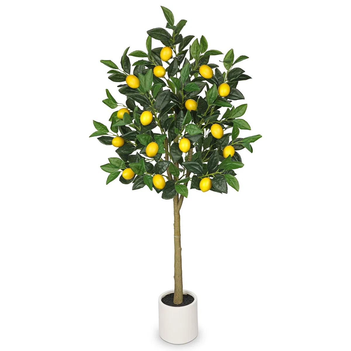 Oairse Planta artificial grande de limonero de 120 cm, planta artificial, decoración de interiores, planta artificial como real en maceta para decoración de mesa, oficina, baño, dormitorio, salón