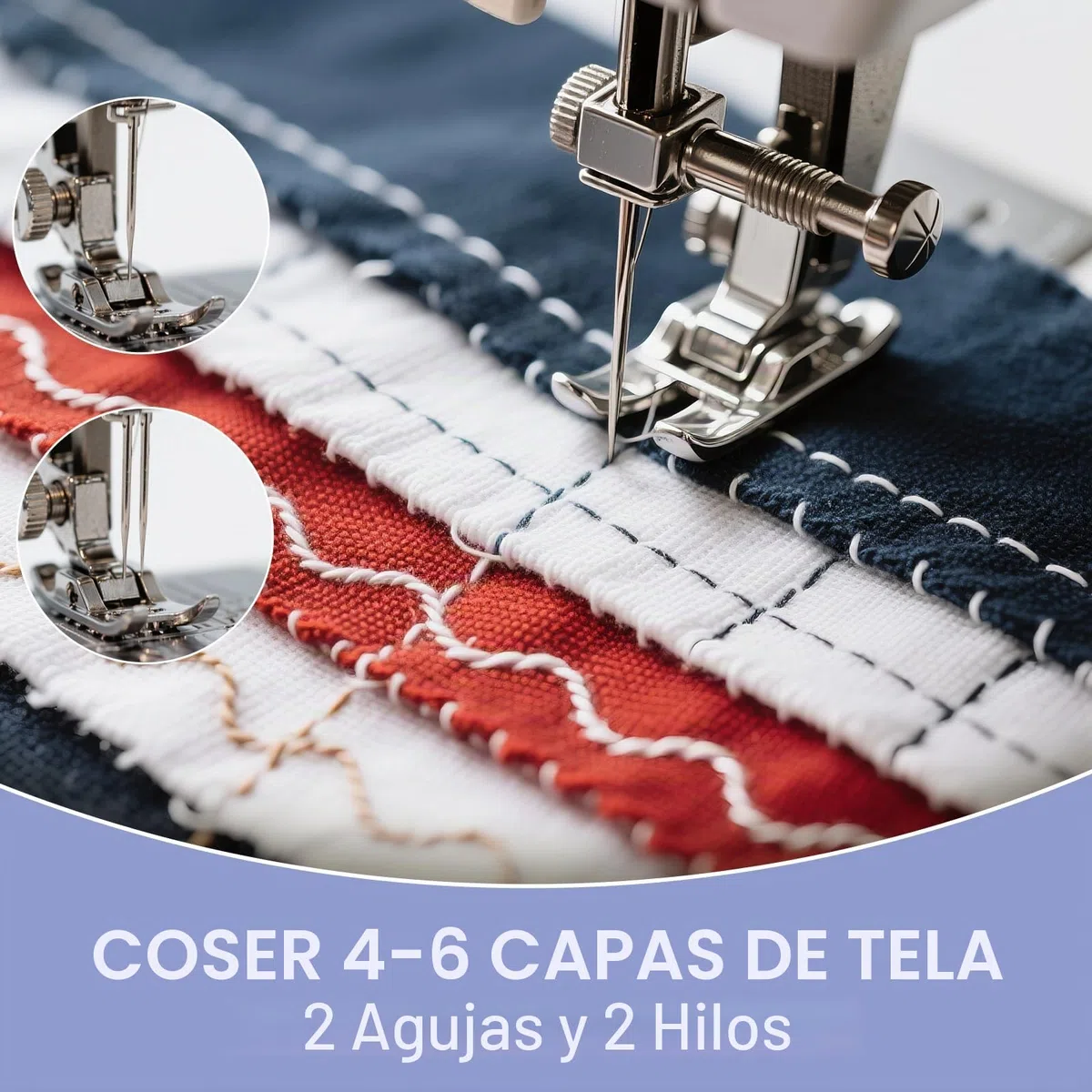 Qoosea Máquina de Coser Portátil, 16 Puntadas Máquina Coser para Principiantes y Niños Fácil Uso con luz LED, Mini Sewing Machine para Jeans con Hilo y Tijeras Kit Incluido, Púrpura
