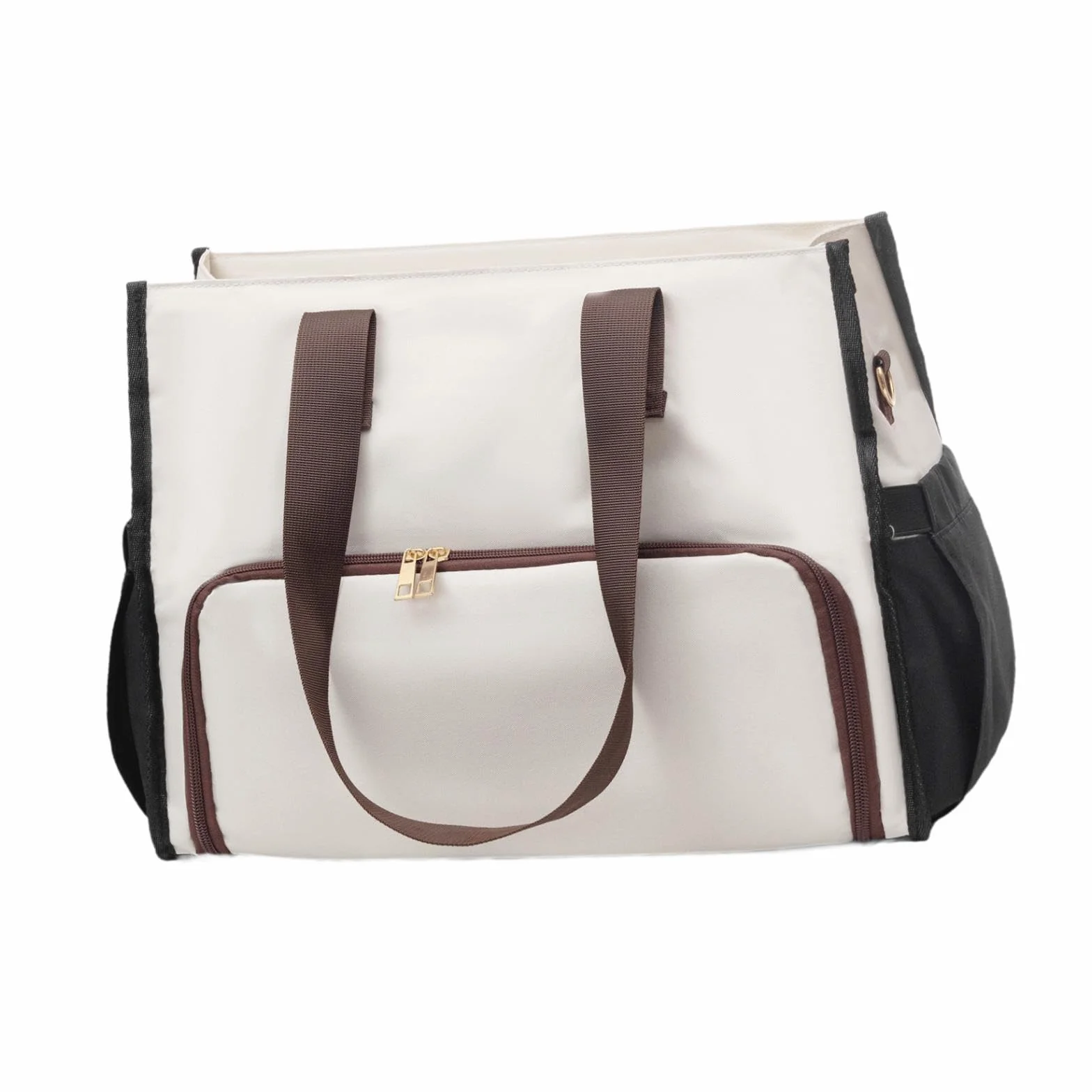 Amagogo Bolso de Mano para Mujer, isotérmico, Tipo, Multifuncional, de Gran Capacidad, Ideal para Viajes y Oficina, Negro Blanco Marrón