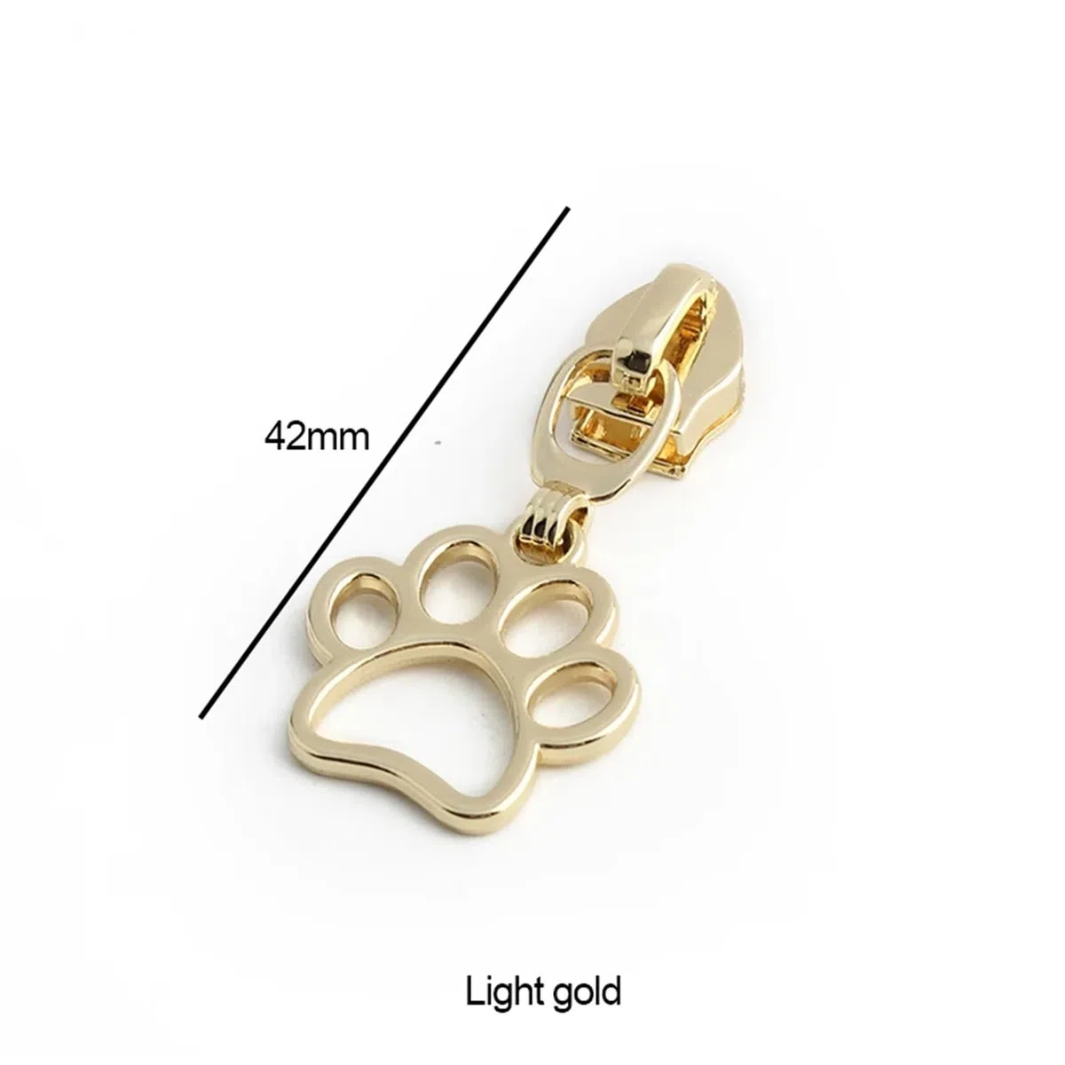 Tirador Cremallera 20/50/200 Uds 5# Tirador de Cabeza Deslizante de Cremallera de Metal de Nailon for Bolsos de Cuero Equipaje Accesorios de Costura DIY Decorativos(Paw Light Gold,50 Pieces)