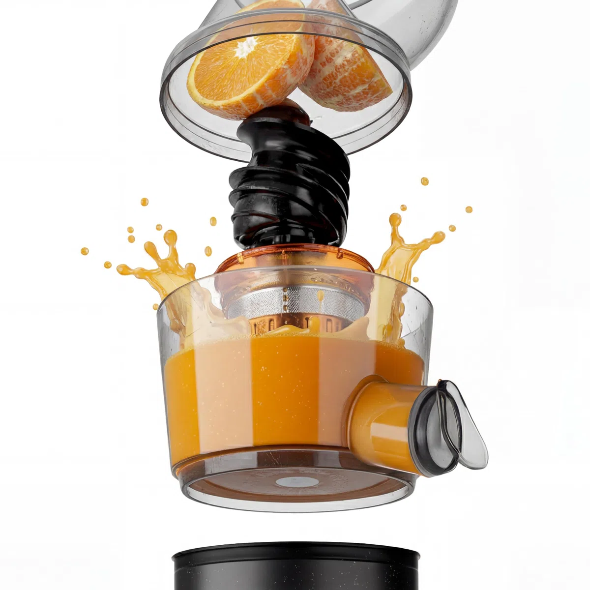H.Koenig - Extractor de jugo de frutas y verduras vertical GSX26 – Libre de BPA, apertura ancha 135 mm, presión suave 50 rpm, acero inoxidable, silencioso, 250 W, antigoteo, lavable a máquina