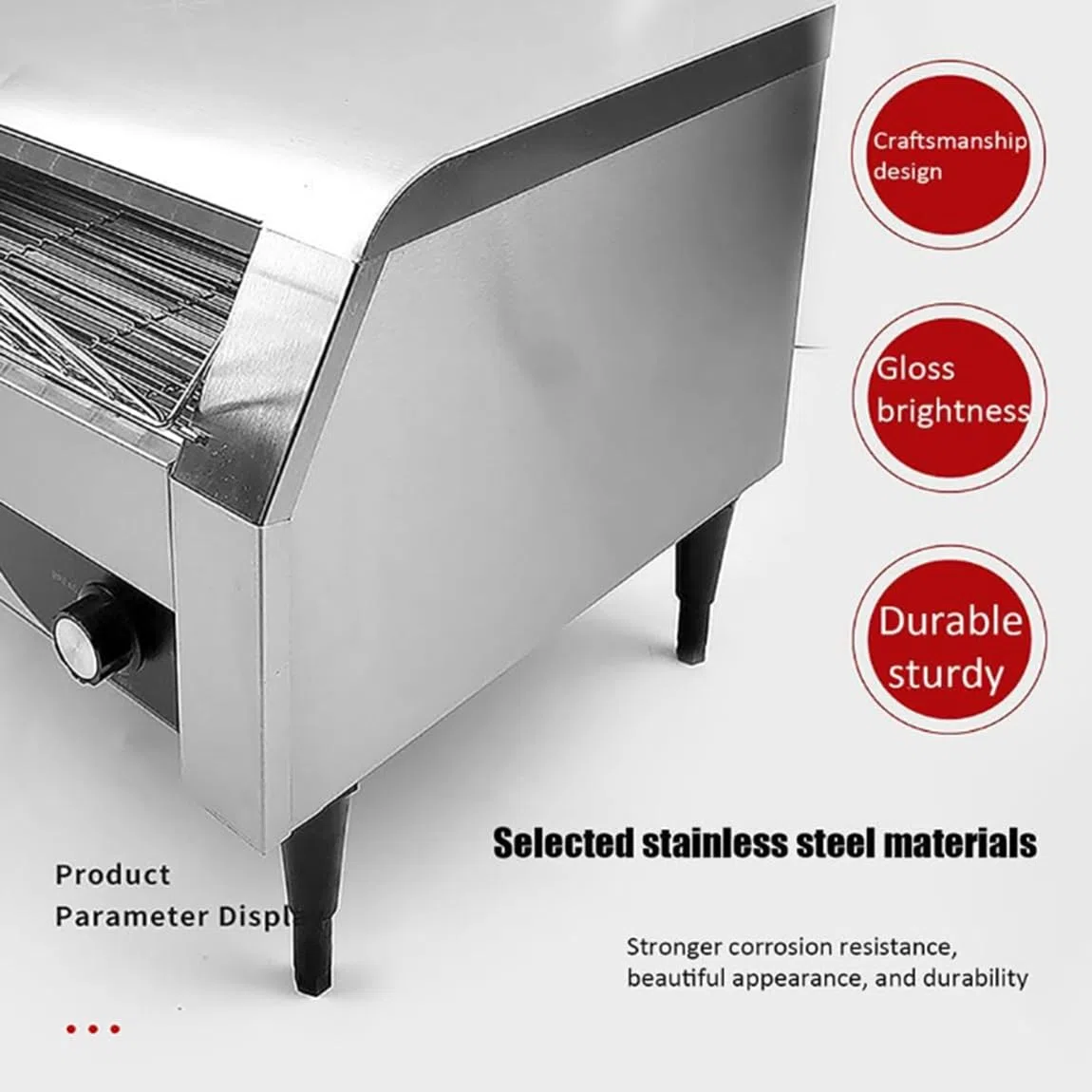 Tostadora de cinta transportadora comercial Tostadora de cinta transportadora para catering Máquina de pan eléctrica de 2240 W 150/300/450 piezas/h Horno tostador automático Control,300
