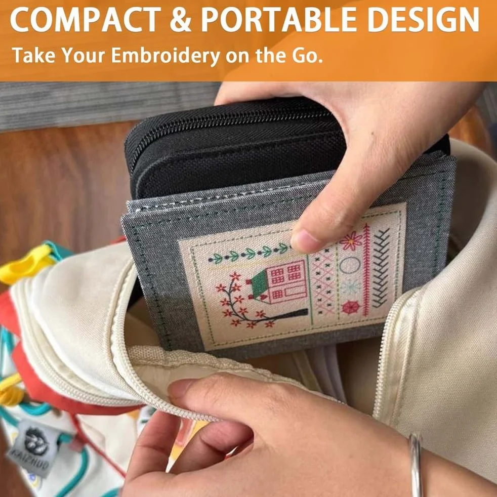 Libro De Bordado para Principiantes, Kit Practica Costura, Kit De Libro De Bordado DIY, Libro De Bordado Y Kit De Costura PortáTil, con Tutorial Y 106 Patrones