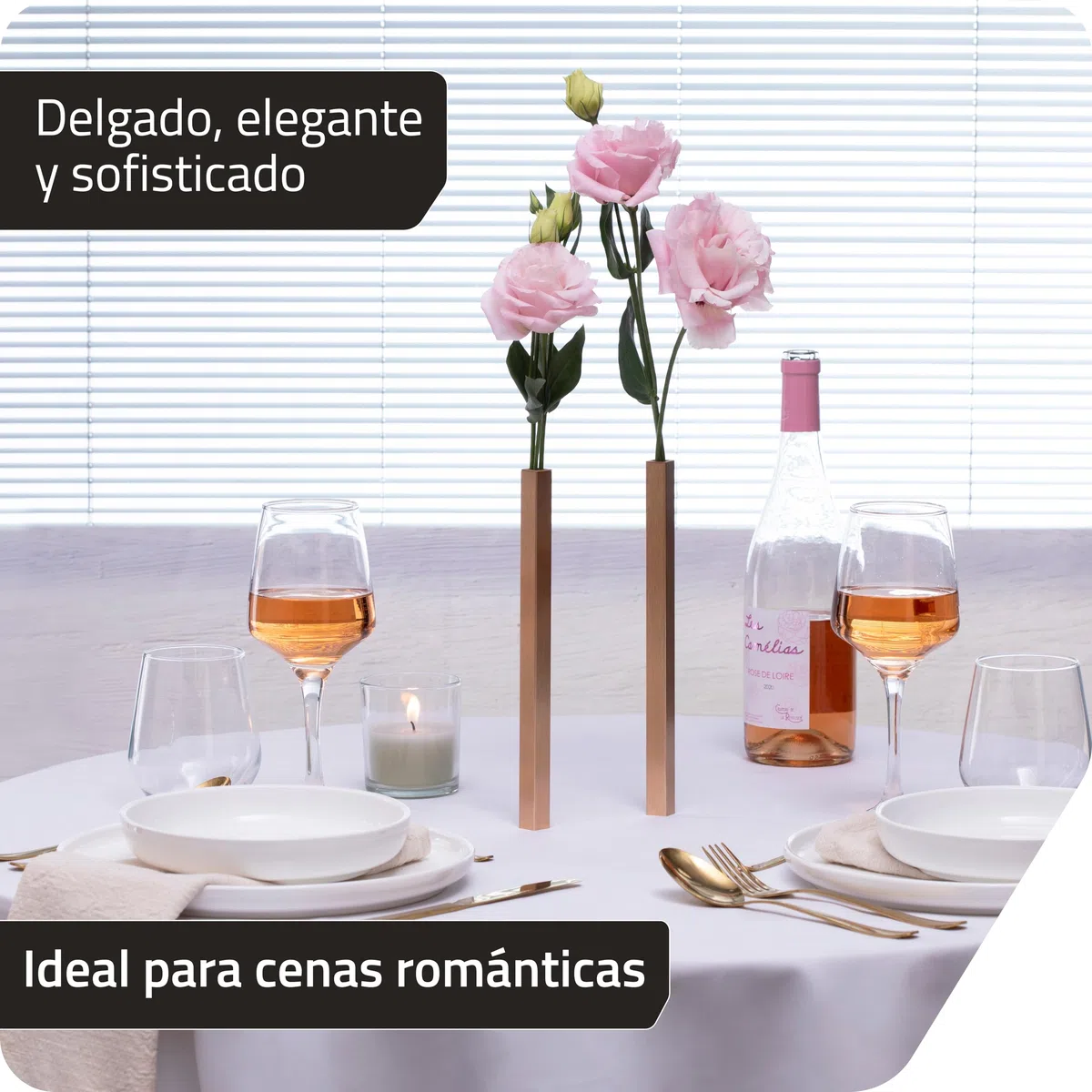 Peleg Design – Set de 5 Jarrones Magnéticos Dorados de Aluminio, Decoración Moderna para Hogar y Jardín, Ideal para Flores Reales o Artificiales (Dorado)