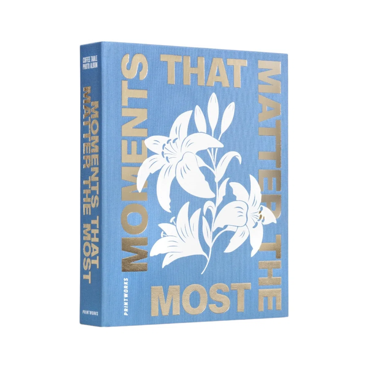 Printworks Moments that Matter the Most - Álbum de fotos de 4 x 6 pulgadas, elegante libro de mesa de café azul cielo para fotos y notas, libro de recuerdos grande de 30 páginas, idea de regalo