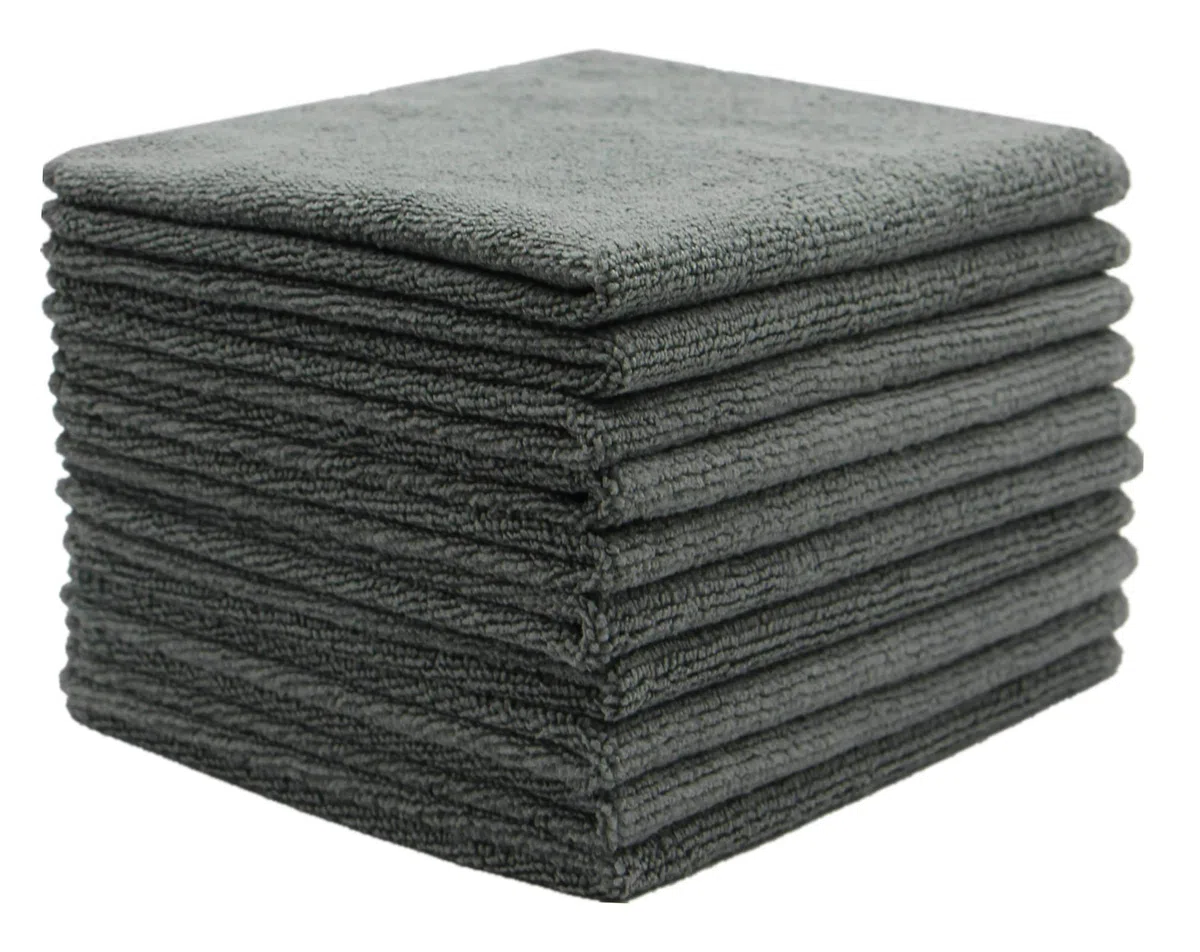 Paños de Microfibra Ultra absorbentes para Lavar Platos, paño de Limpieza de Secado rápido, 12 x 12 Pulgadas, Paquete de 10 Unidades, Color Gris
