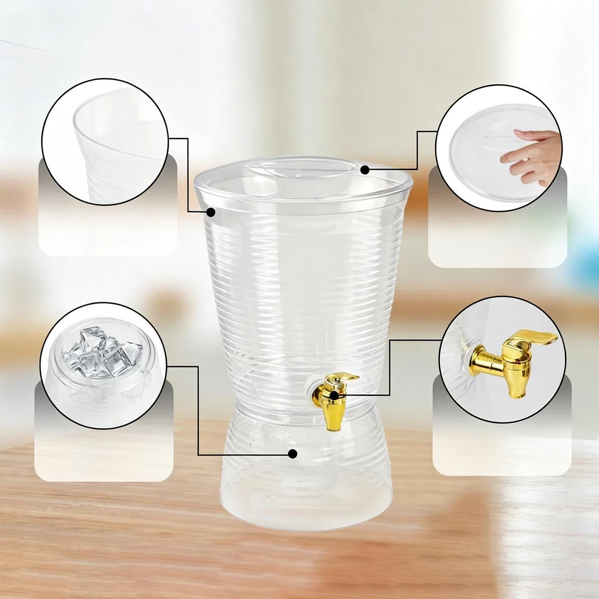 Dispensadores de Bebidas para Contenedor de 6 Litros | Dispensador de Bebidas de Gran Capacidad para , Cumpleaños, Barbacoas, Bodas, Hogar, Restaurante, Cafetería, Bartenders,