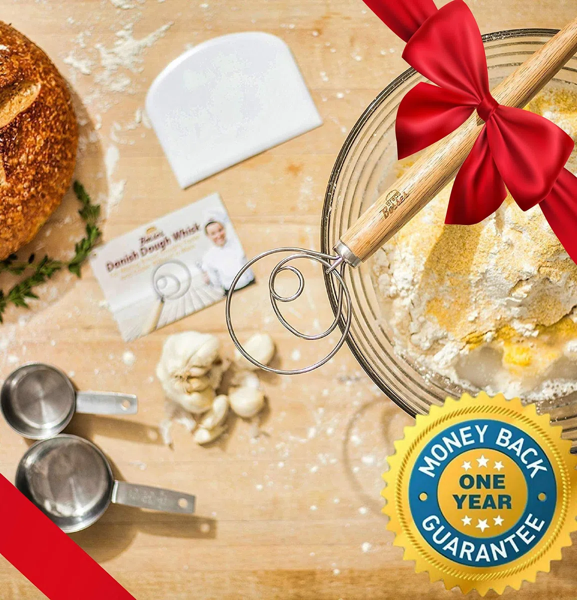 Bread Bosses Batidora de Pan para Masa danesa - Gancho para Hacer Masa de Pizza Holandesa Batidora de Pan Ganchos para batir Accesorios Wisks