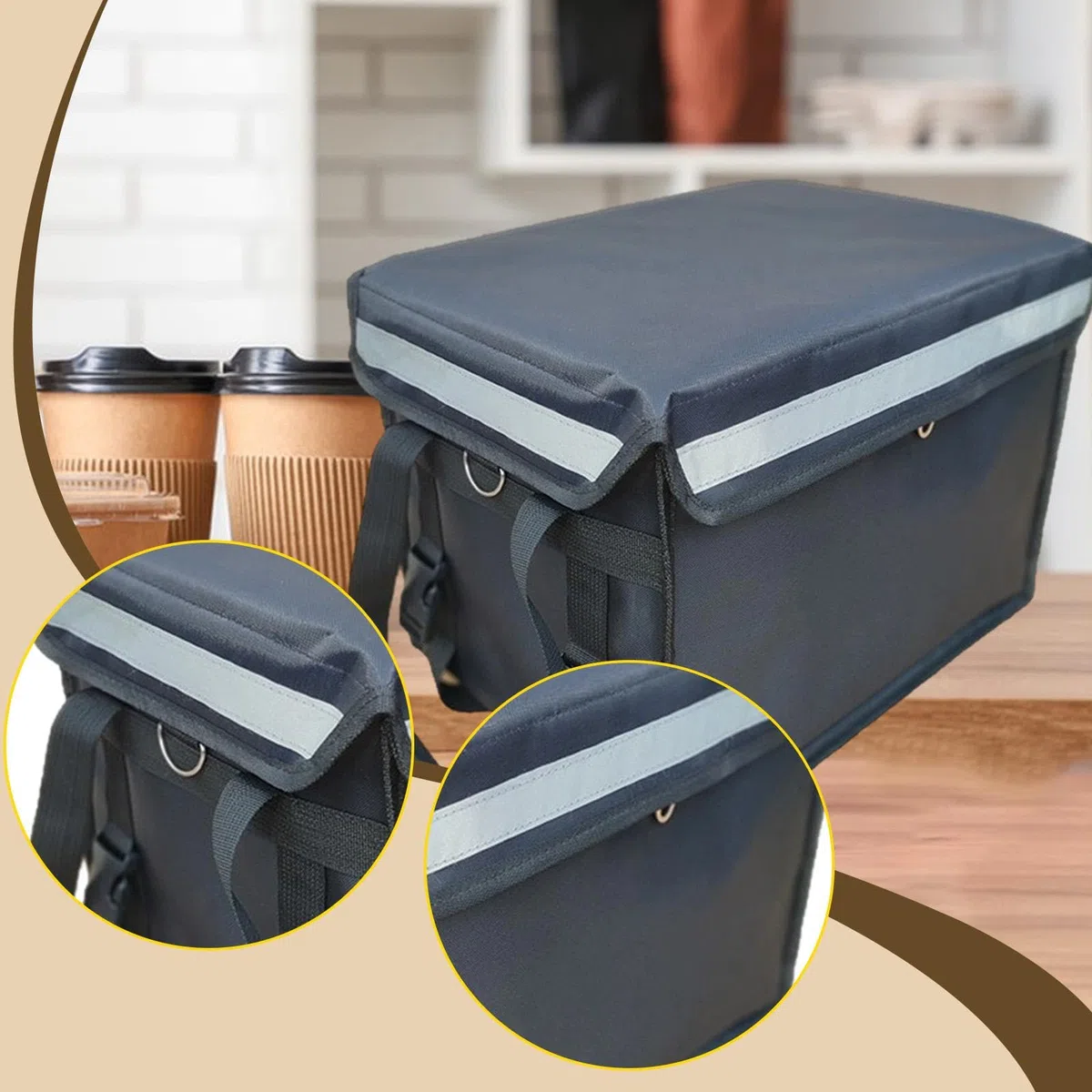 Contenedor Térmico Aislado para Entrega de Alimentos, Bolsa Enfriadora de 30 litros, Práctico, Versátil, Impermeable, para Alimentos Fríos, Contenedor, con Asa, Individual