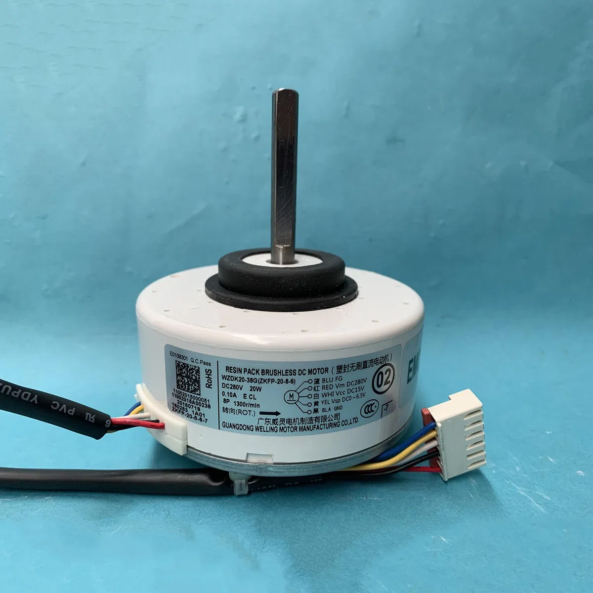 Motor de aire acondicionado 20W WZDK20-38G (ZKFP-20-8-6) Motor de ventilador DC sin escobillas Parte OEM