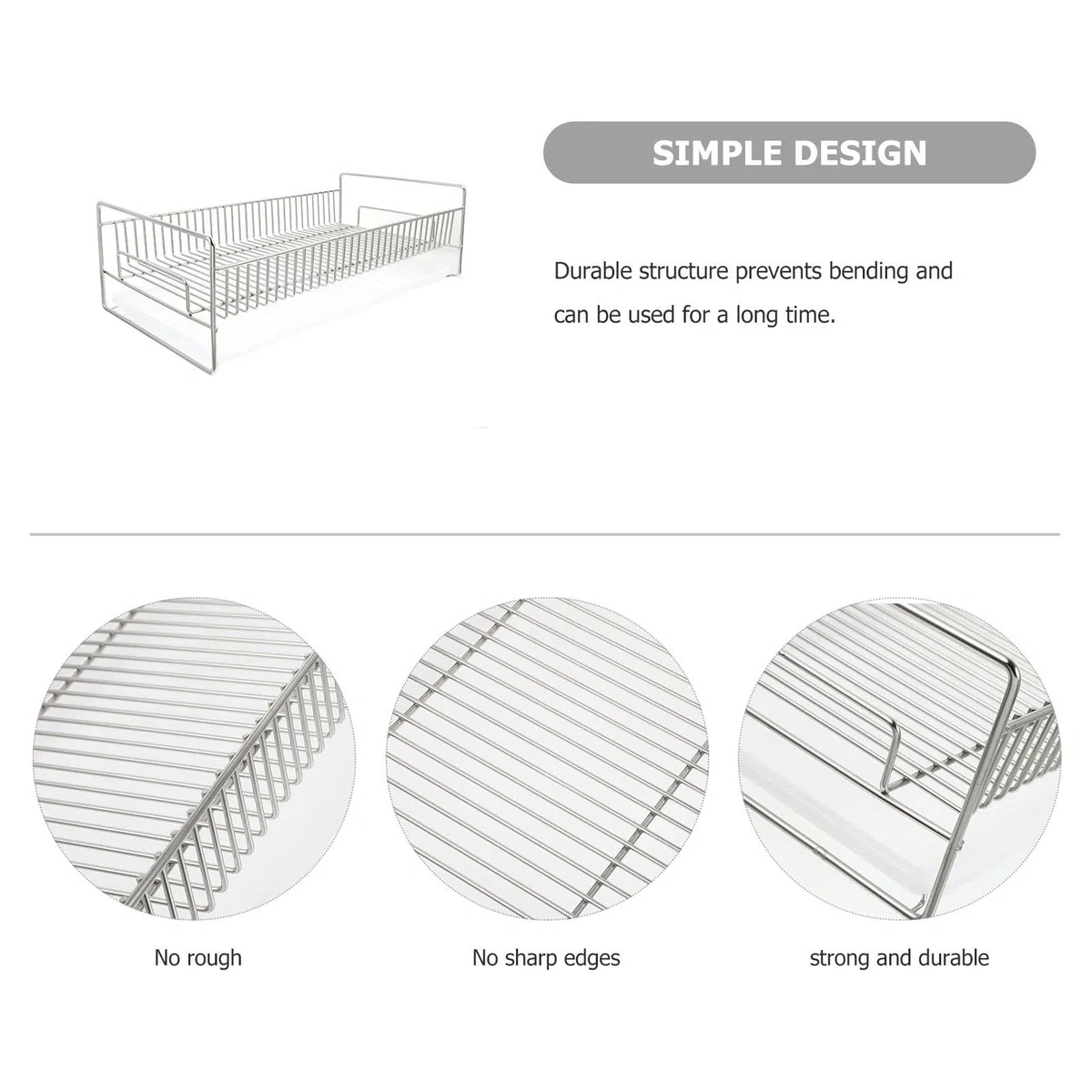 ibasenice Escurridor de Cocina de Acero Inoxidable Rejilla de Drenaje y Bandeja Recogegotas, Seguro Bordes Ásperos para Utensilios de Cocina