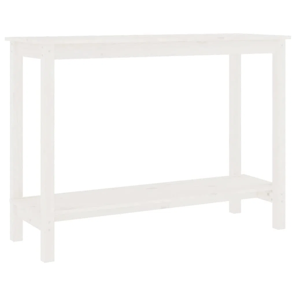 Mesa consola clásica de madera de pino maciza, marco de madera estable con tablero robusto para artículos decorativos como plantas en macetas y marcos de fotos, diseño moderno de