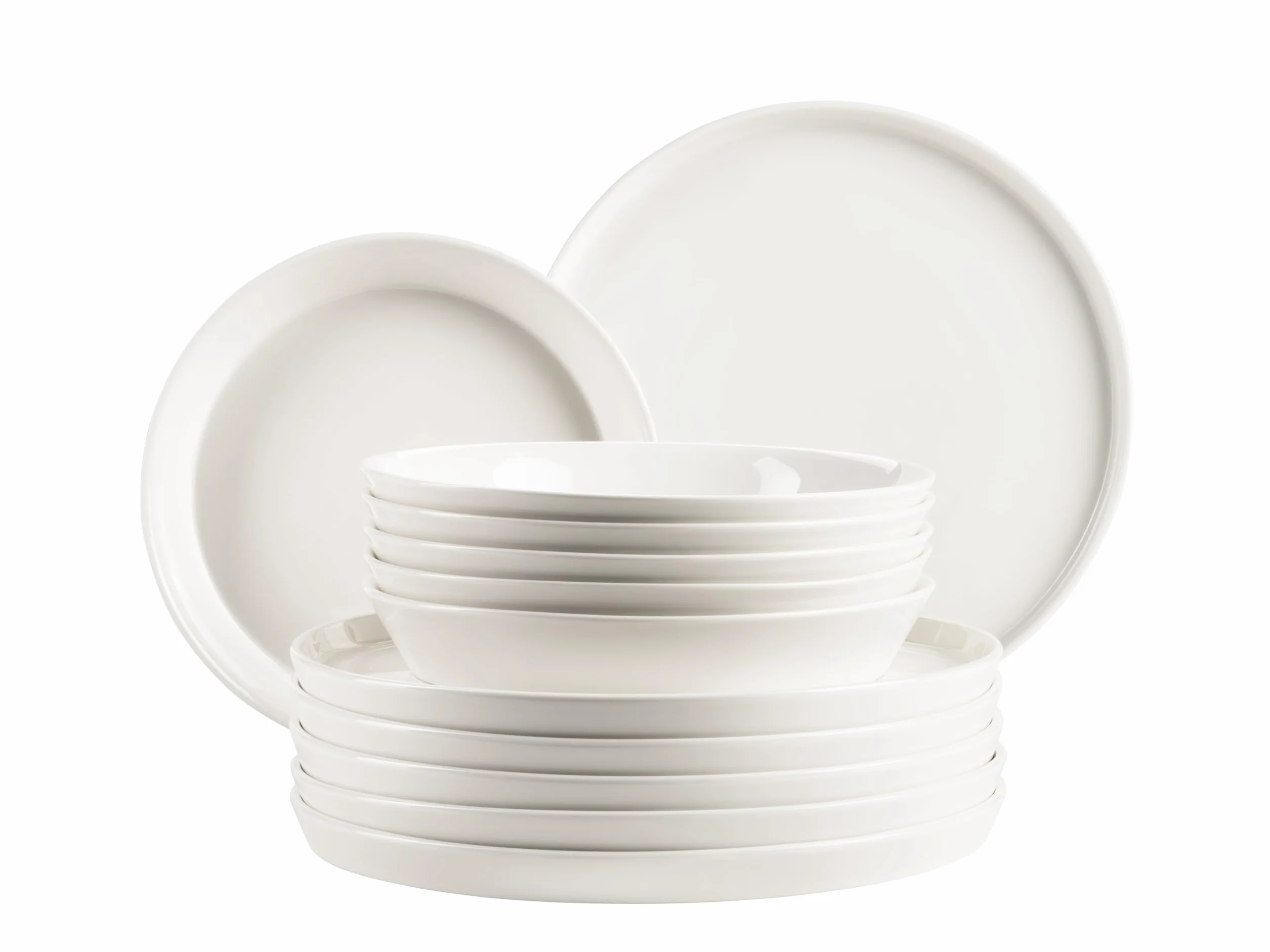 MÄSER, Serie Sita - Juego de platos para 6 personas (porcelana blanca), color blanco