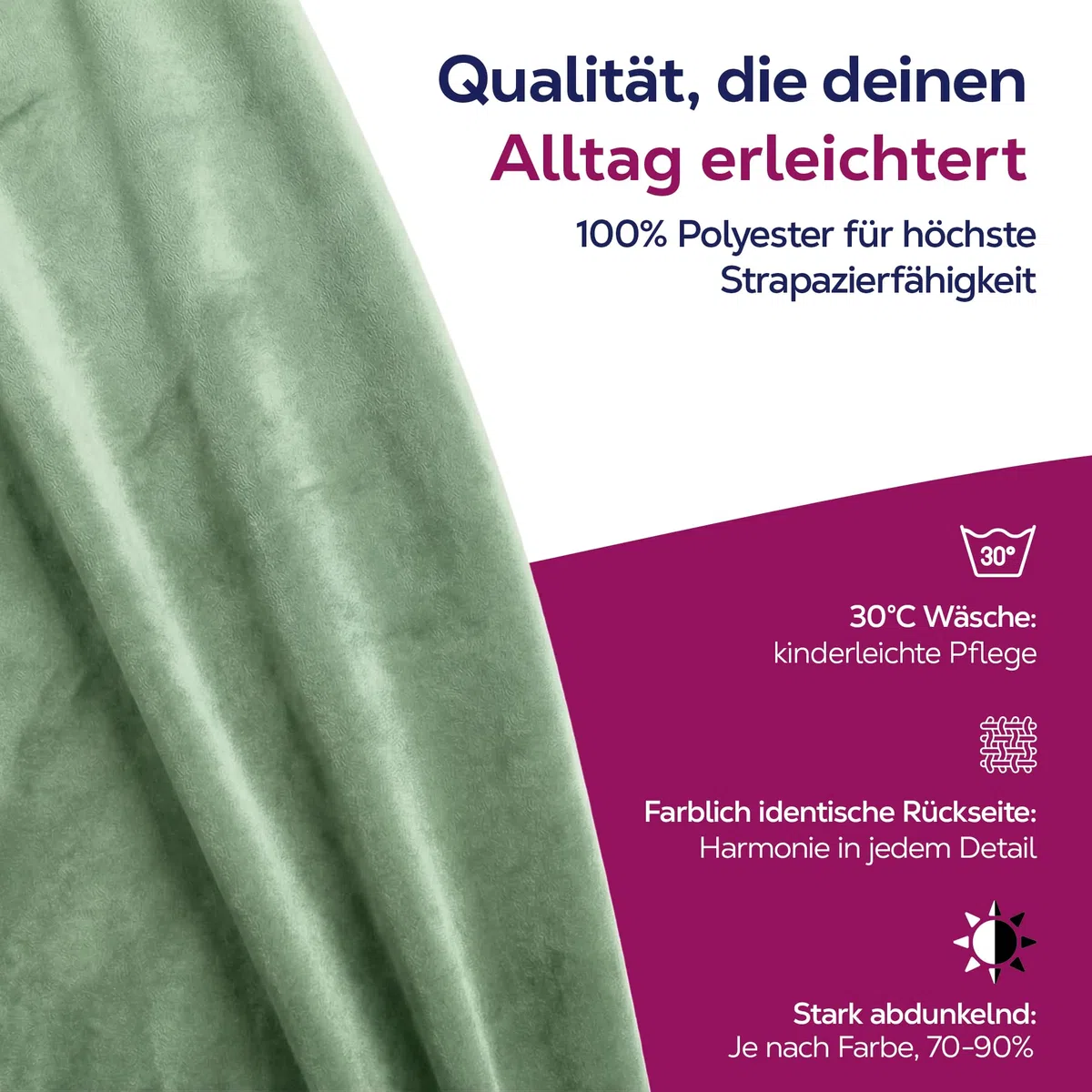 BEAUTEX Cortina de terciopelo con cinta fruncidora en U, opaca, 300 x 245 cm (ancho 300 cm, alto 245 cm, verde claro)