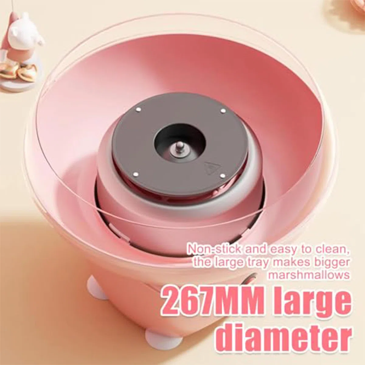 Máquina De Algodón De Azúcar, Máquina Eléctrica De Algodón De Azúcar De 400 W con Azúcar Sale En 3s, 267 MM De Diámetro Grande, Mini Fabricantes De Hilo Dental para El Hogar, Fiesta, Regalo Pink