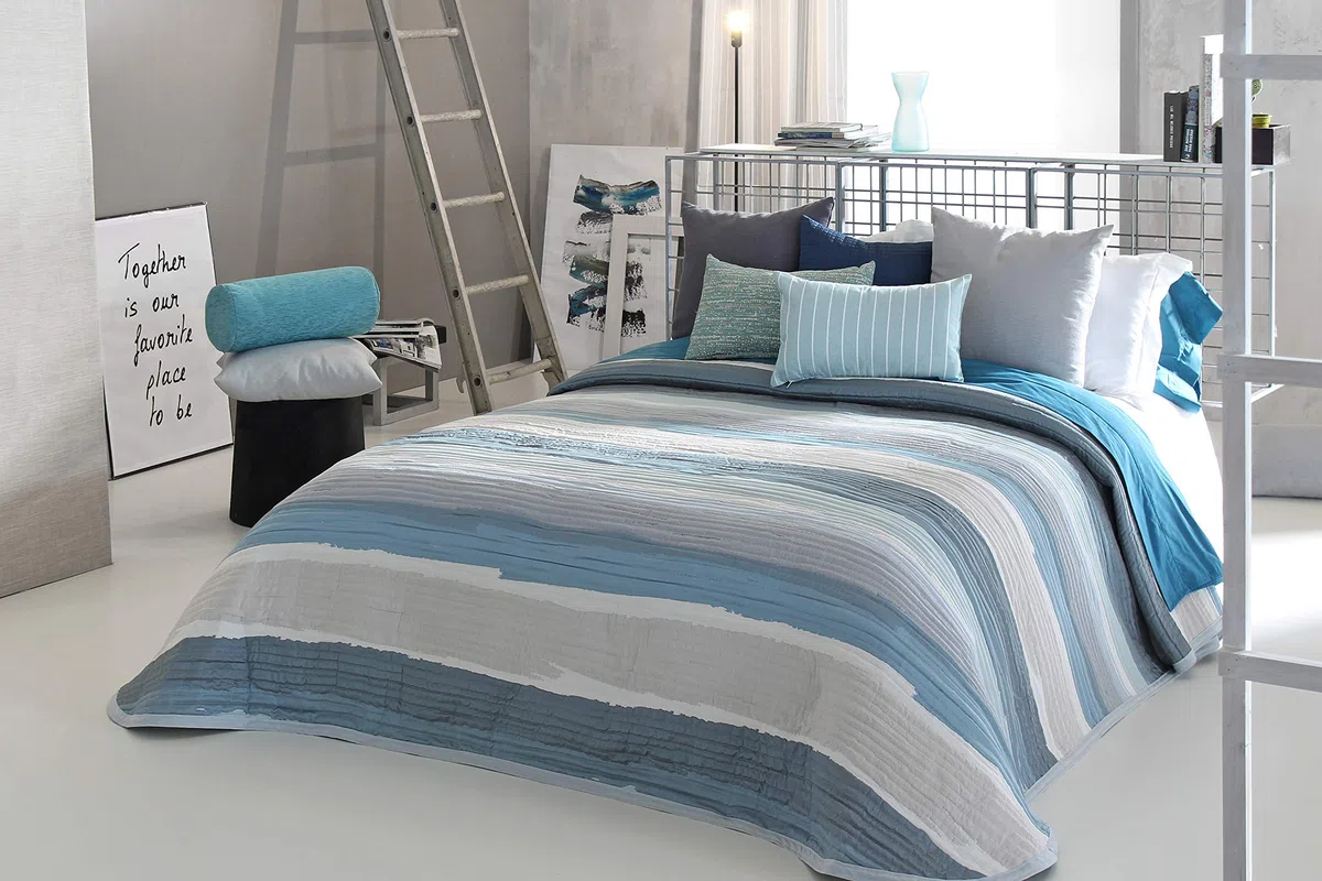 Reig Martí Colcha Azul Cama 105 cm Marea
