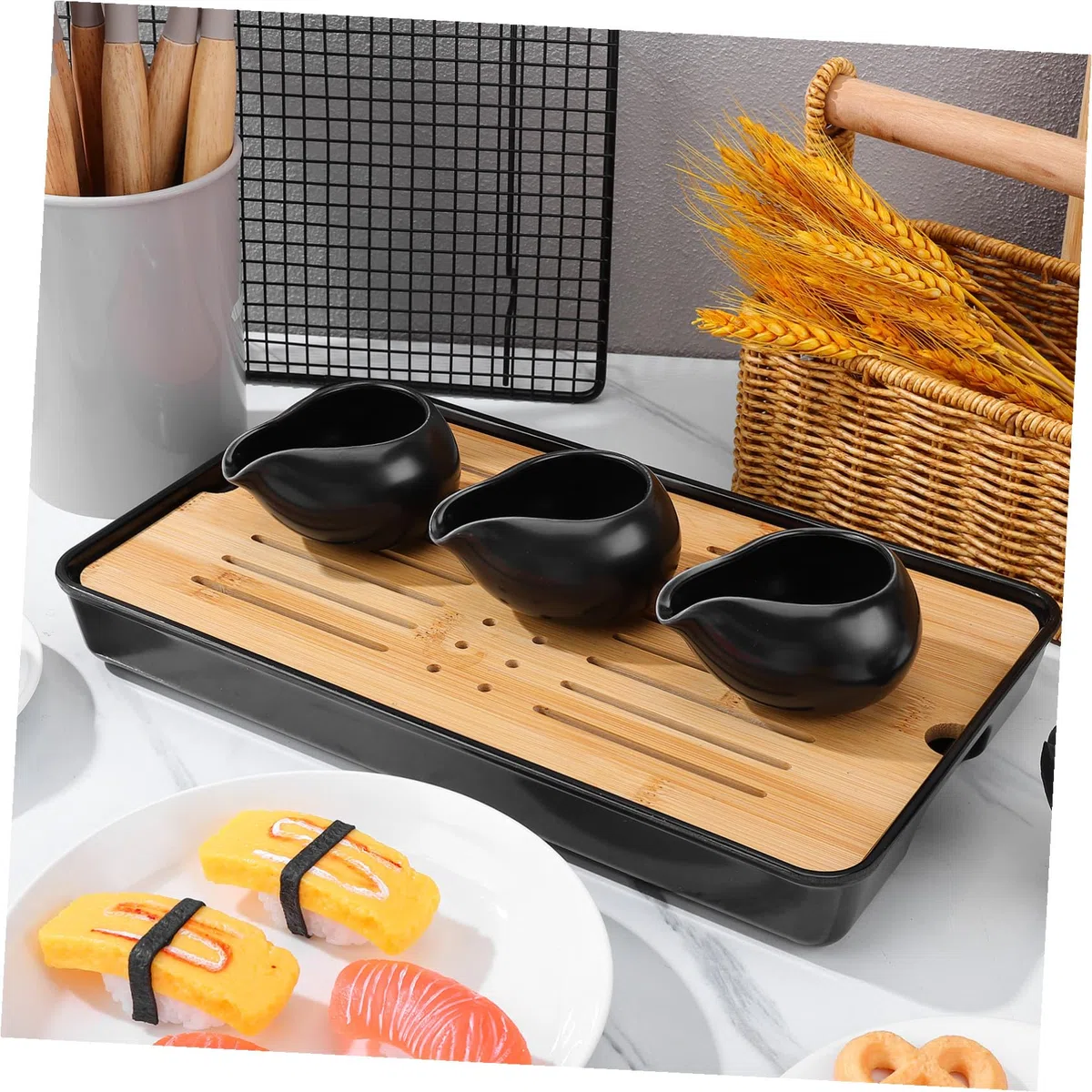 Dispensador de Salsa y Jarra de Leche de Cerámica 3 Unidades Diseño Artesanal para Uso en Cocina y Mesa