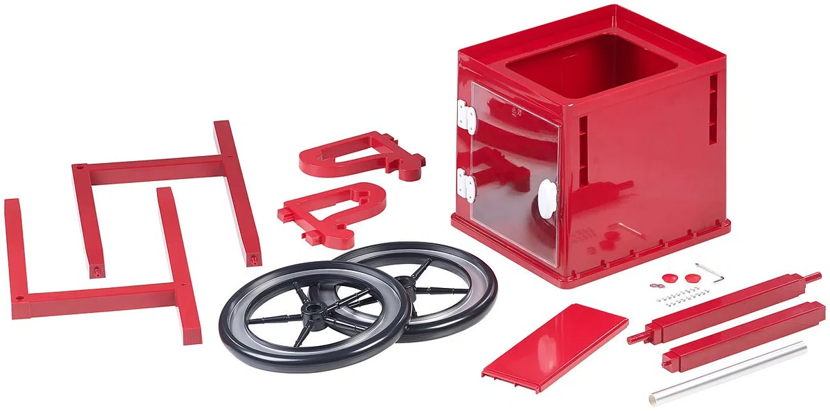 Carro de estilo retro para máquina de palomitas "Movie", rojo
