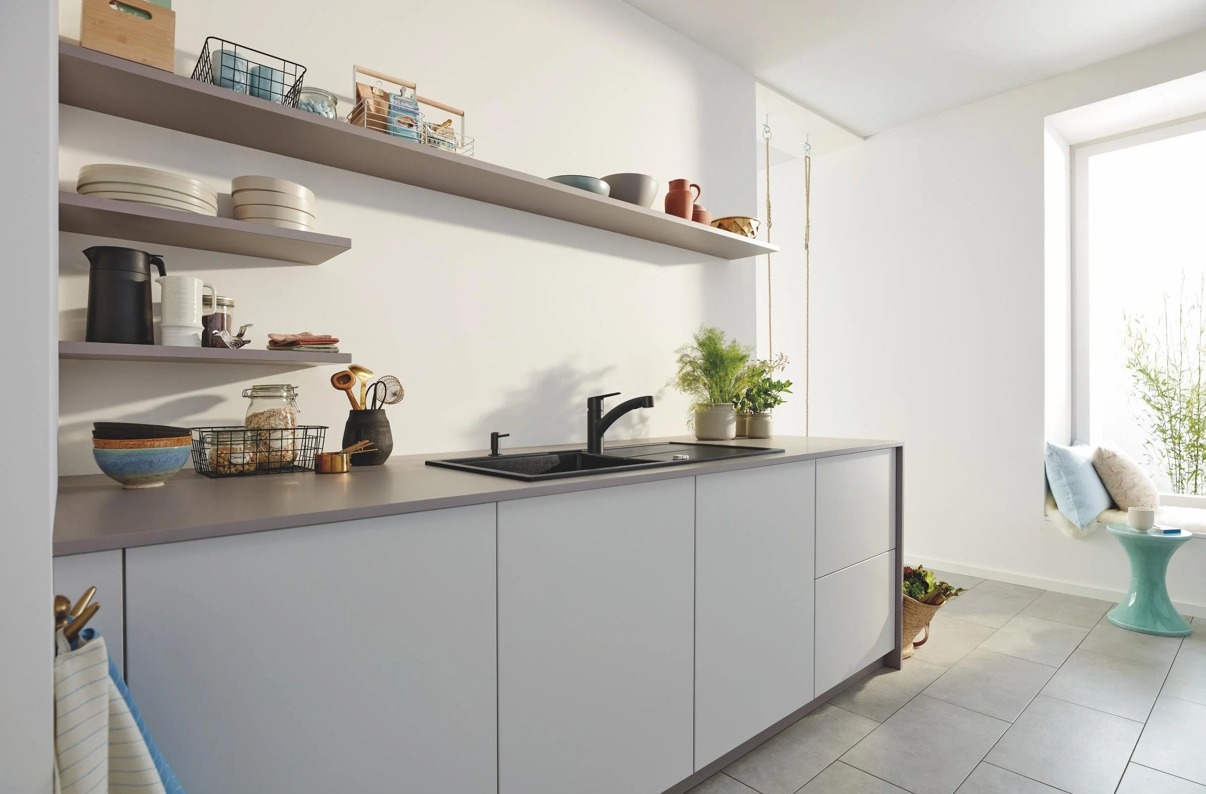 GROHE Contemporary Quickfix-Dispensador de jabón, Negro Mate 1021652430