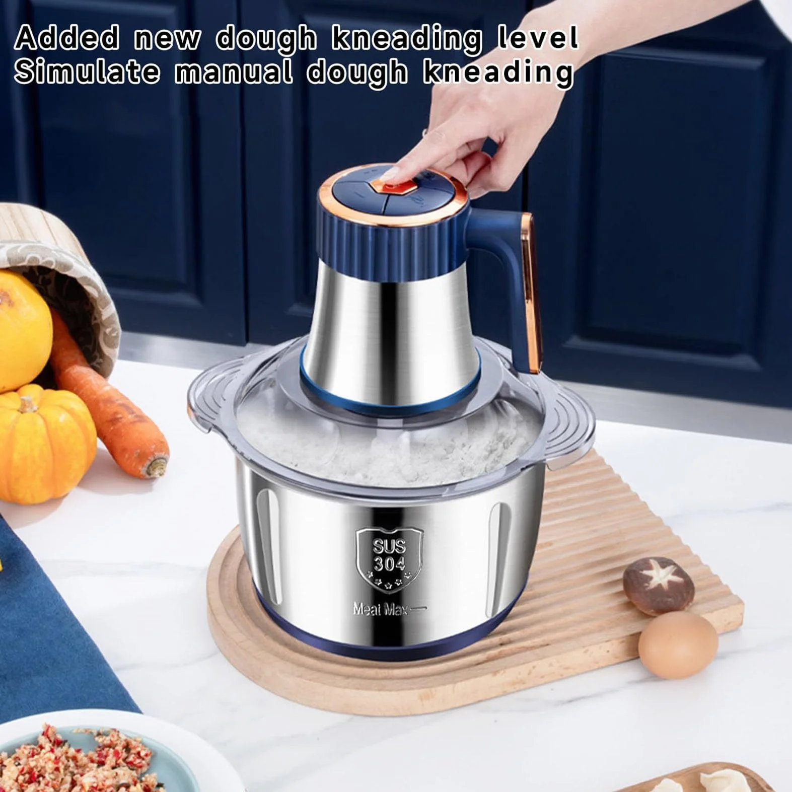 Picadora eléctrica de carne de 500 W, 5 L, mini picadora de alimentos con 6 cuchillas, 5 velocidades, para cocina, alimentos para bebés, comidas para mascotas