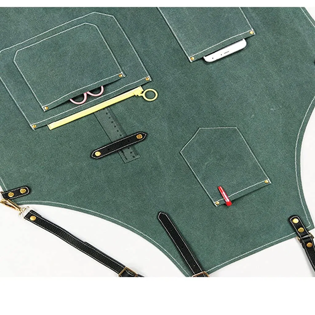 Delantales Chef Delantal, Herramienta de algodón Delantales con Bolsillos, Planta de Trabajo Herramienta Durable Delantales Delantales Camarero Barmer Barista Regalo Sorpresa