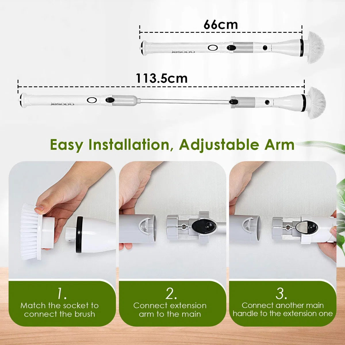 DECMAY Depurador de Suelo eléctrico con 5 Cabezales de Cepillo de Limpieza reemplazables, Cepillo de fregado de Ducha Giratorio para Suelo, baño, Cepillo de Limpieza para Suelo de Cocina (Gris)