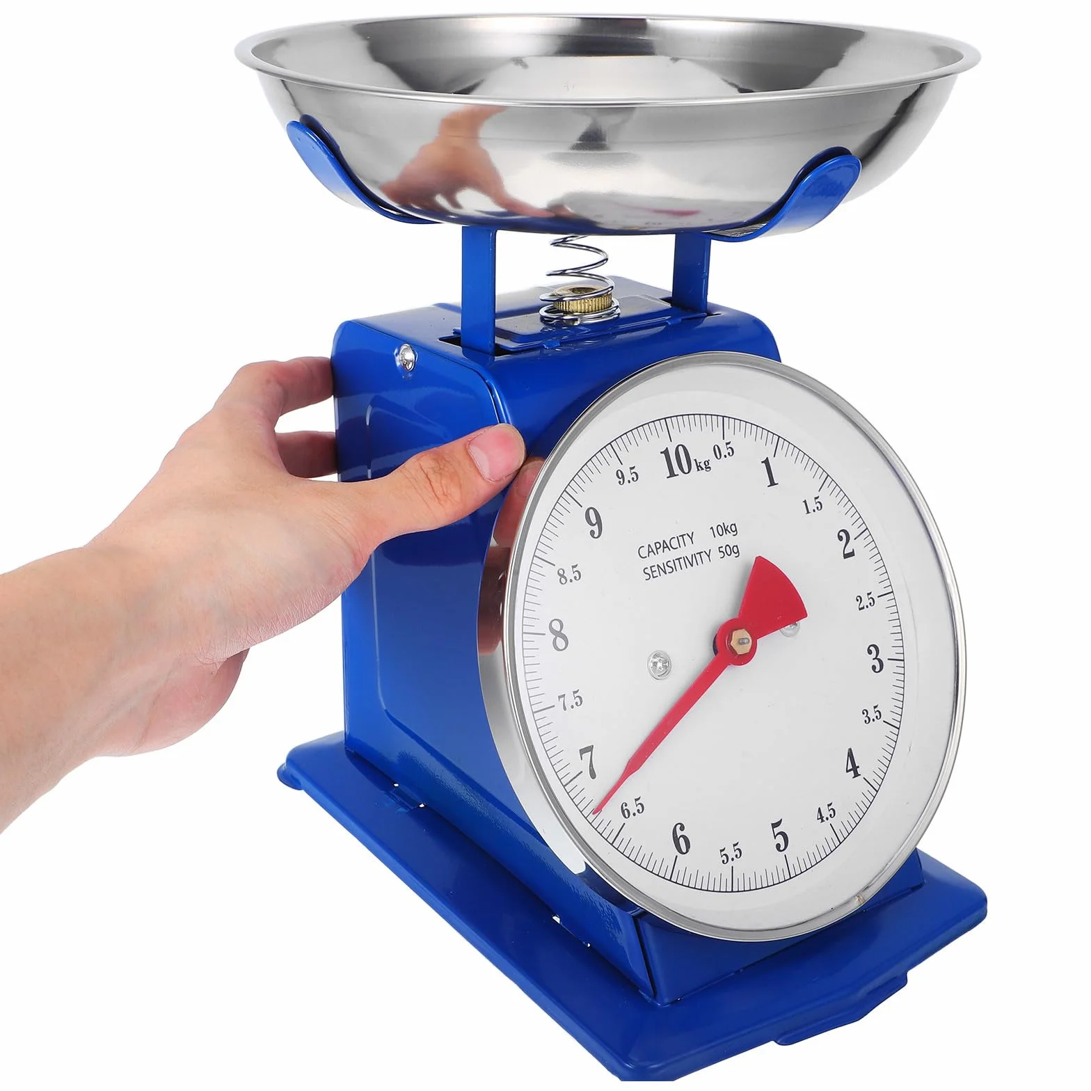 10kg Báscula de Cocina Mecánica Vintage con Plato de Acero Inoxidable Desmontable para Pesar Pan Granos Preparar Alimentos sin Electricidad