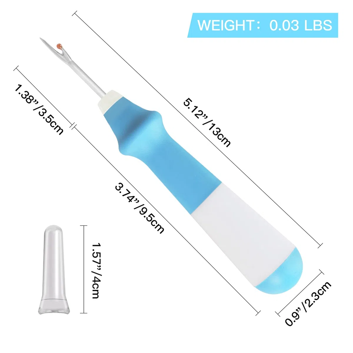 Destripador de costuras para costura, 3 piezas, colorido y práctico destripador de puntadas y herramienta para quitar hilos para coser y manualidades, con diseño ergonómico y tapa de seguridad