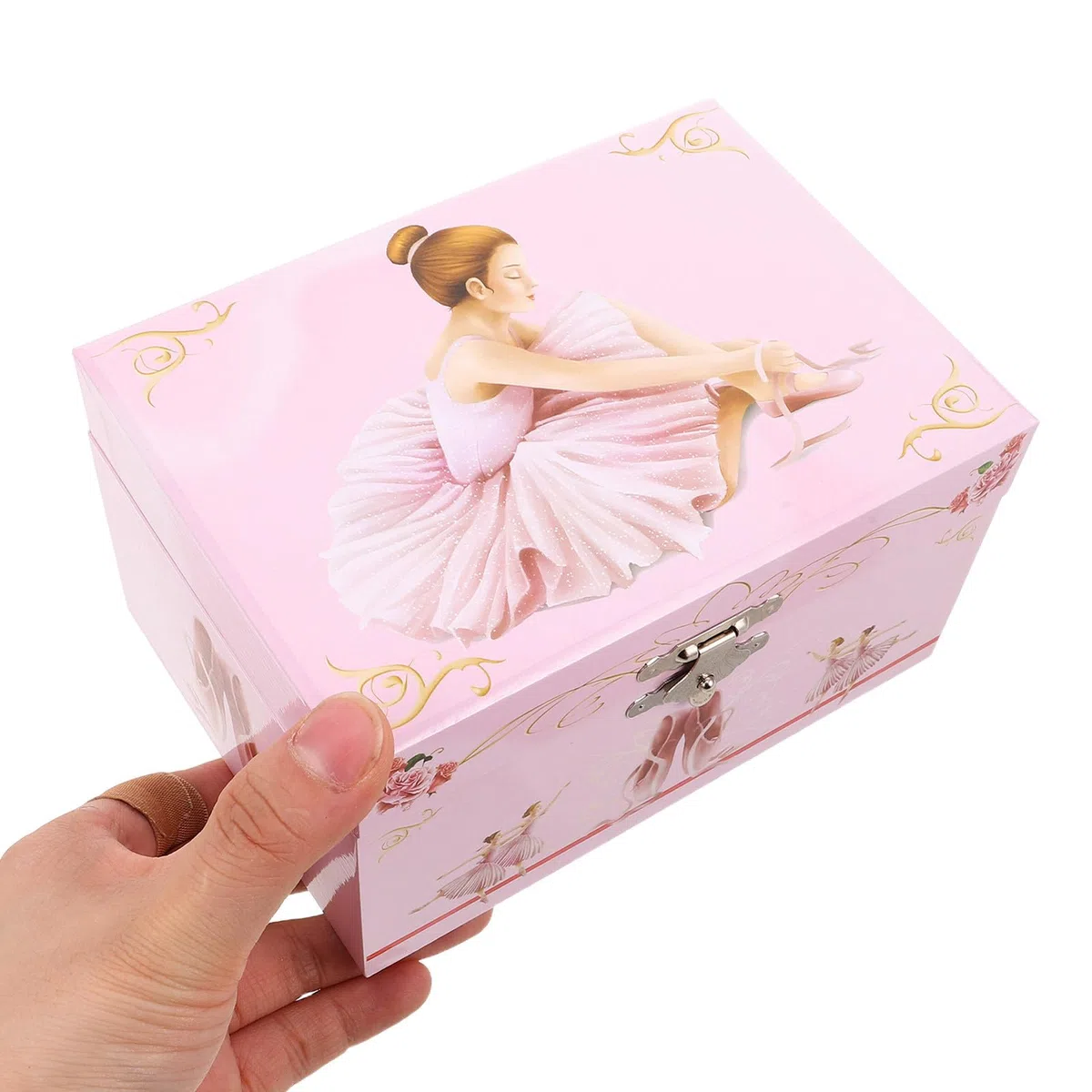 Ciieeo Joyero Musical para Niñas con Bailarina Giratoria de 5 Pulgadas, Caja de Música Ballet Rosa, Almacenamiento de Joyas Compacto, Obsequio Adecuado para Cumpleaños Infantiles