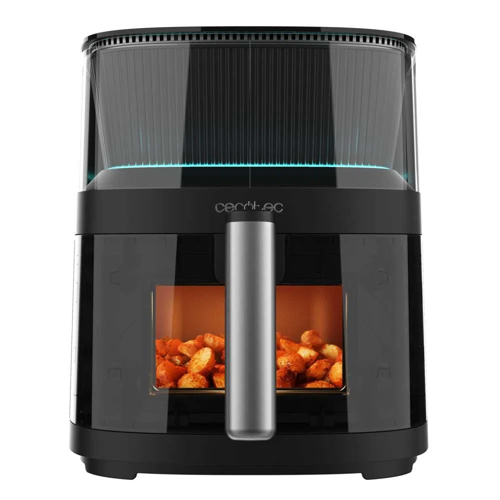Cecotec Freidora de Aire sin Aceite de 5 L Cecofry Neon 5000 Air Fryer | 1500W, Spray de Agua, Ventana, Luz Interior, Tecnología PerfectCook, 10 Menús, Panel de control Táctil, 80º-230ºC