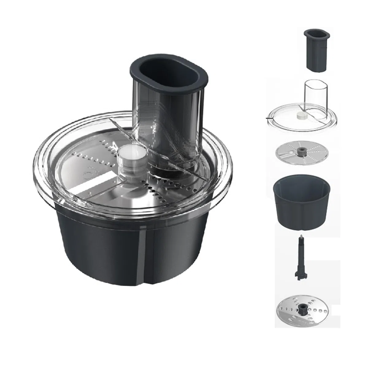 Kit de Cortador de Recipiente de Procesador de Alimentos, Disco Accesorio de Rebanado y Rallado de Batidora para Thermomix TM 5 TM 6