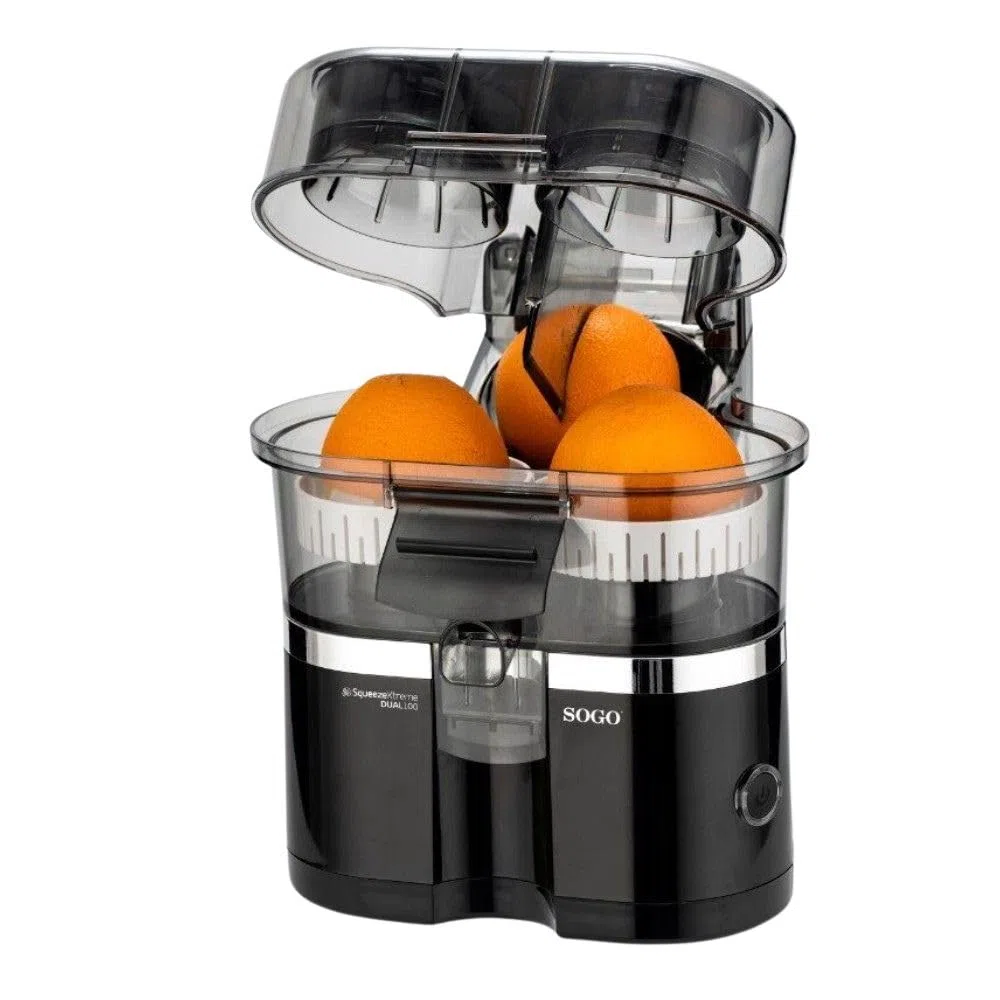 SOGO Exprimidor De Naranjas Eléctrico XL Con Elevación Automática - Exprimidor Eléctrico 100W Para Zumo Natural Sin Esfuerzo - Exprimidor Naranjas Automático Sin BPA - Juicer Con Tapón Antigoteo