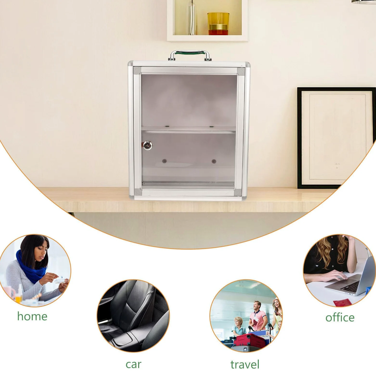 DOITOOL Botiquín de Pared de Gran Capacidad con Compartimentos para Hogares y Espacios Públicos con Identificación Visual Clara para Primeros Auxilios Modelo HR