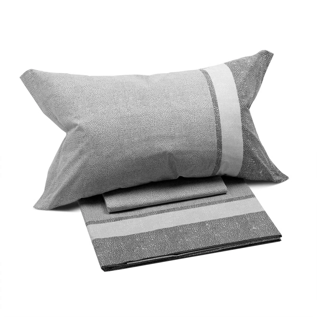 Caleffi Juego Sabanas 100% Algodon para Cama + 2 Fundas de Almohada 50x80 cm – Ropa Cama Suave, Transpirable y Lavable – Diseño Italiano Elegante - Sabanas Algodon 4 Piezas