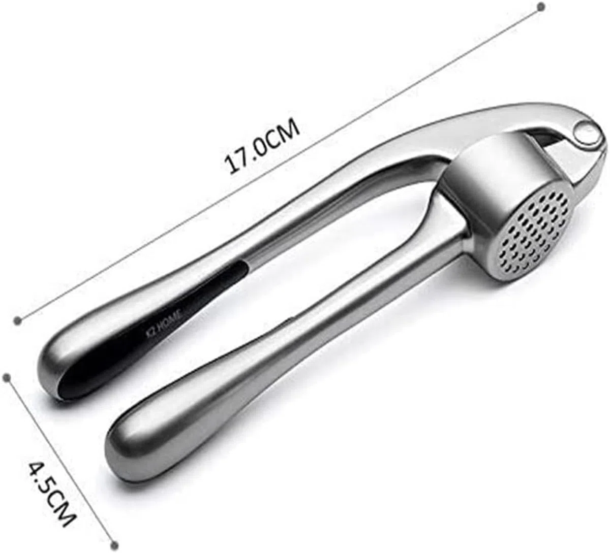 Prensa de ajos de Acero Inoxidable, Picador de Jengibre y pelador, exprimidor sin desorden ni Clavos voladores, Plata, 17 * 4,5 cm