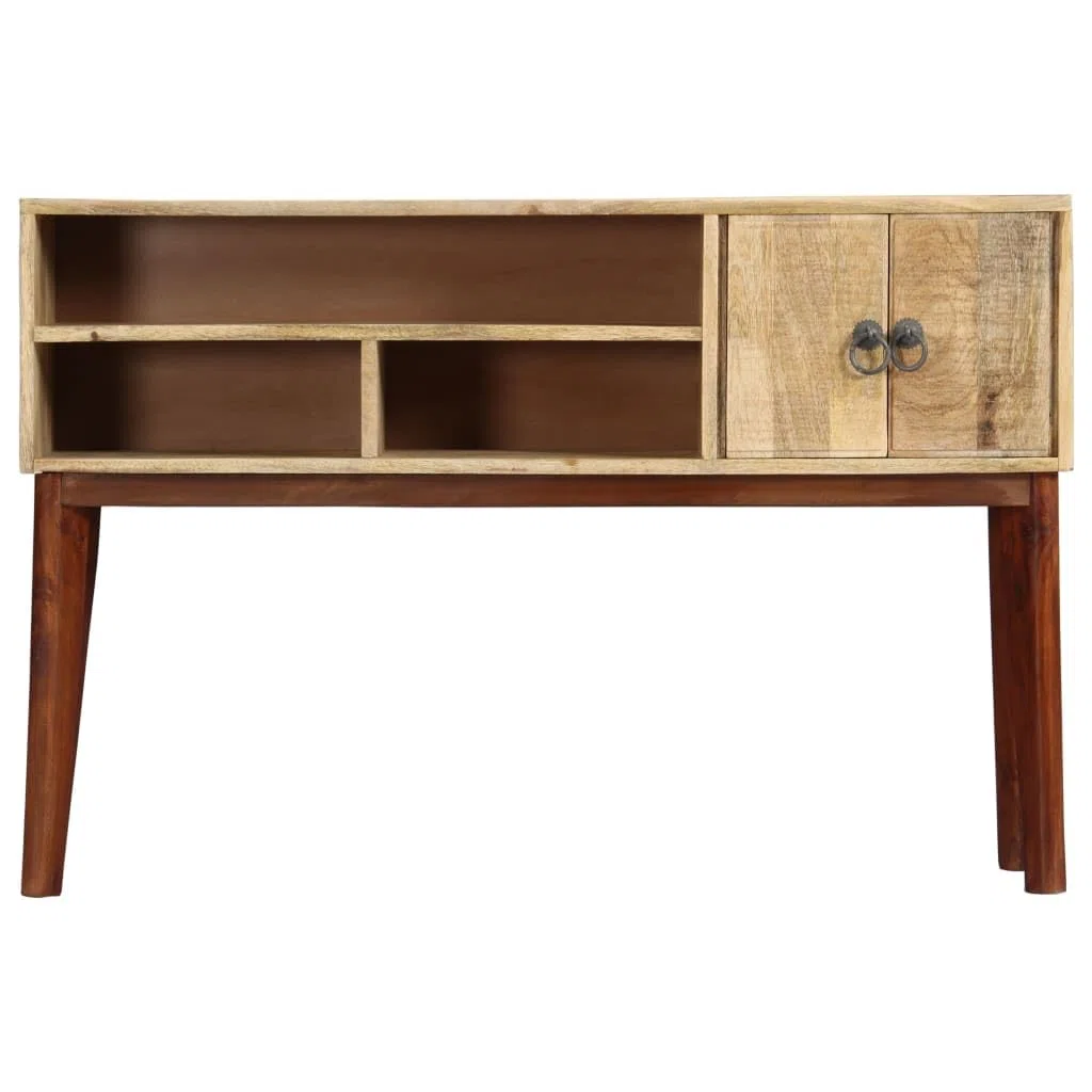 vidaXL Mesa Consola Mobiliario Hogar Organización Diseño Clásico Estable Duradero y Resistente Práctico 115x30x76cm Madera Maciza de Mango Rugosa