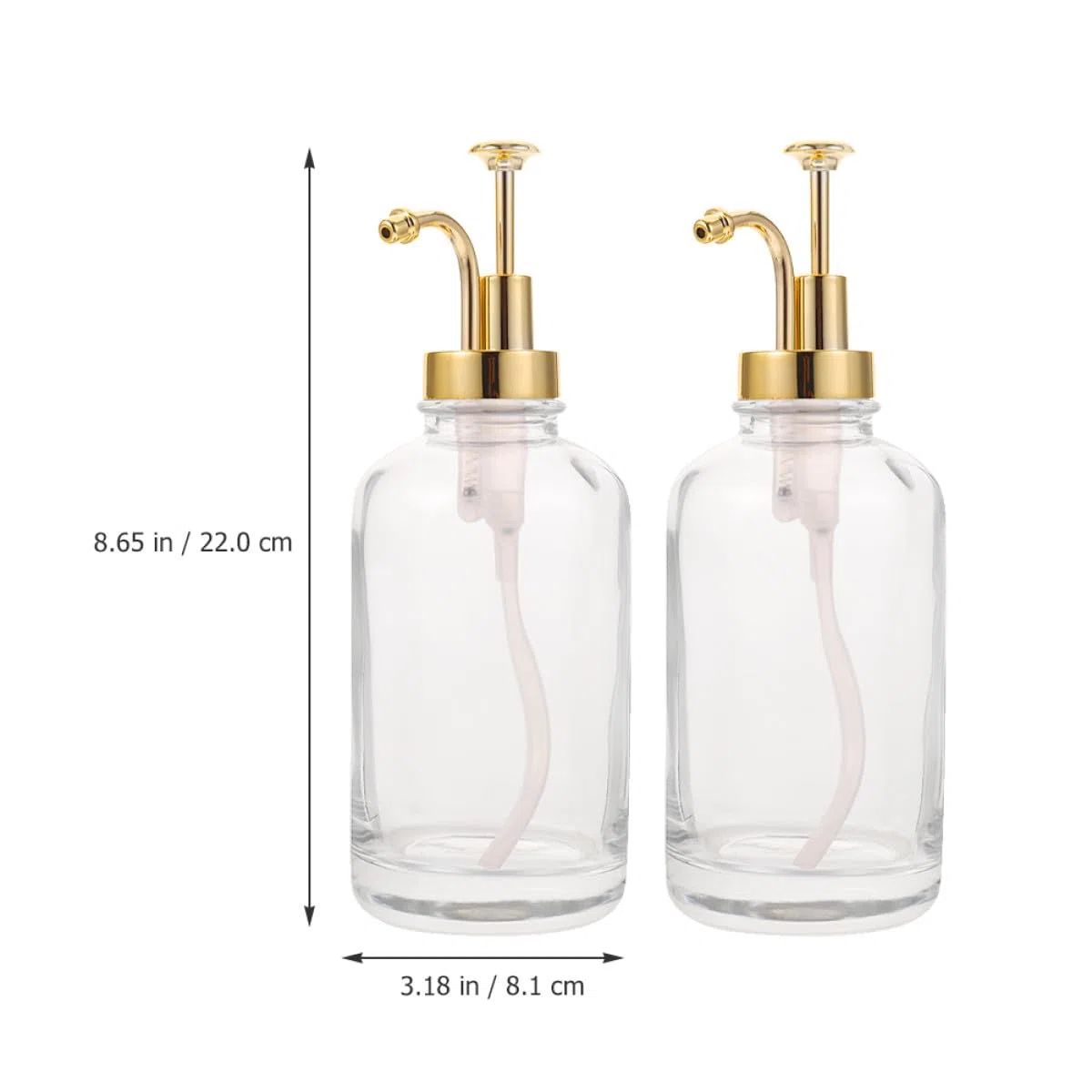Abaodam Dispensador de Jarabe Bomba de 500ml, Juego de 2 Piezas de Vidrio y Acero Inoxidable, Diseño Decorativo y Fácil Identificación para Cocina o Bar