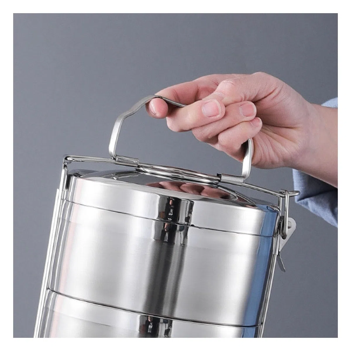 Contenedores de almuerzo aislados, contenedor de comida de acero inoxidable con asa | Fiambrera térmica con termo de comida caliente a prueba de fugas, for comida fría y caliente