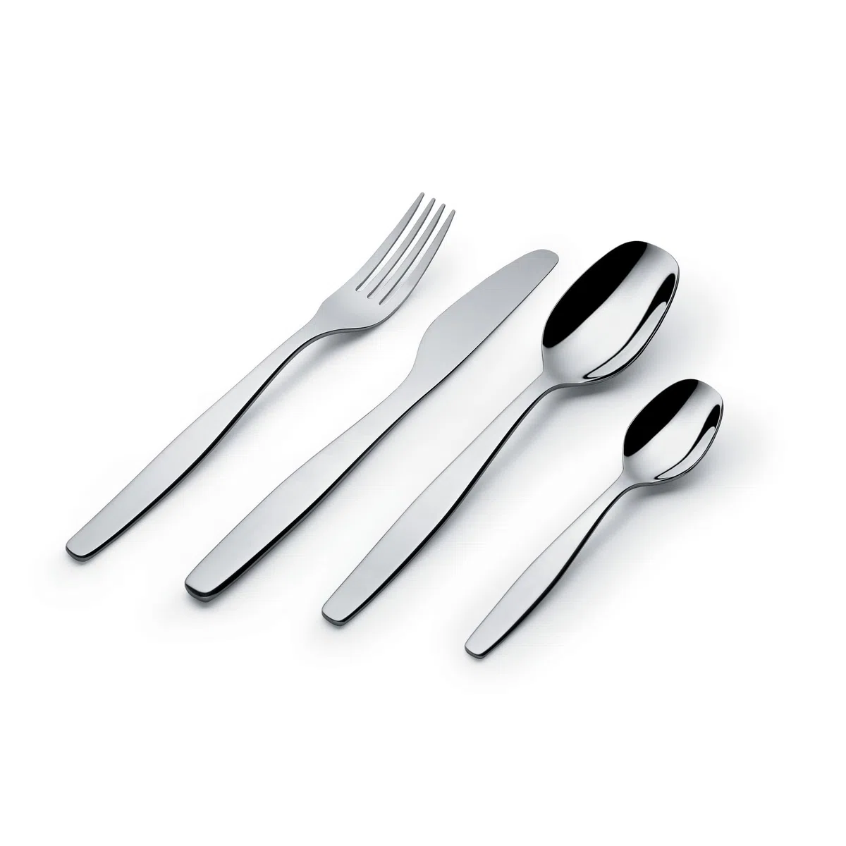 Alessi ANF06S24 Itsumo - Servicio de cubiertos compuesto de seis cucharas, seis tenedores, seis cuchillos, seis cucharas para café en acero inoxidable 18/10.