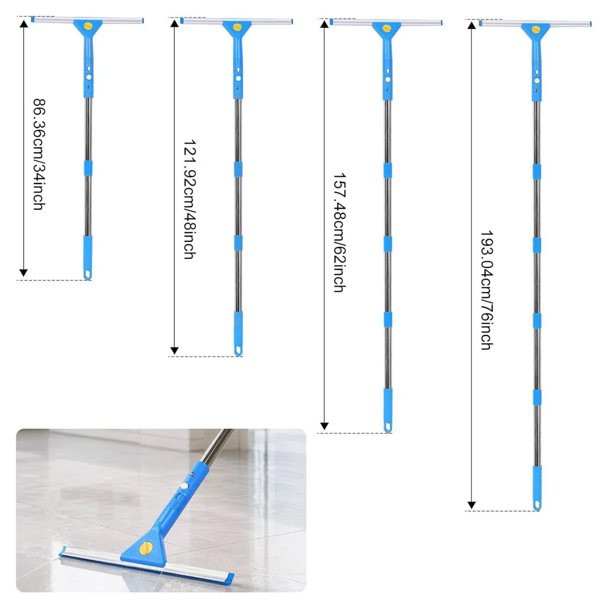 Kit Limpiacristales Con Cubo Con Paño De Microfibra Y Pértiga Extensible | Limpiador Para Ventanas Exteriores Con Cubo Para Puertas De Patio, Parabrisas De Automóviles, Azulejos Y Vidrios, Profesi