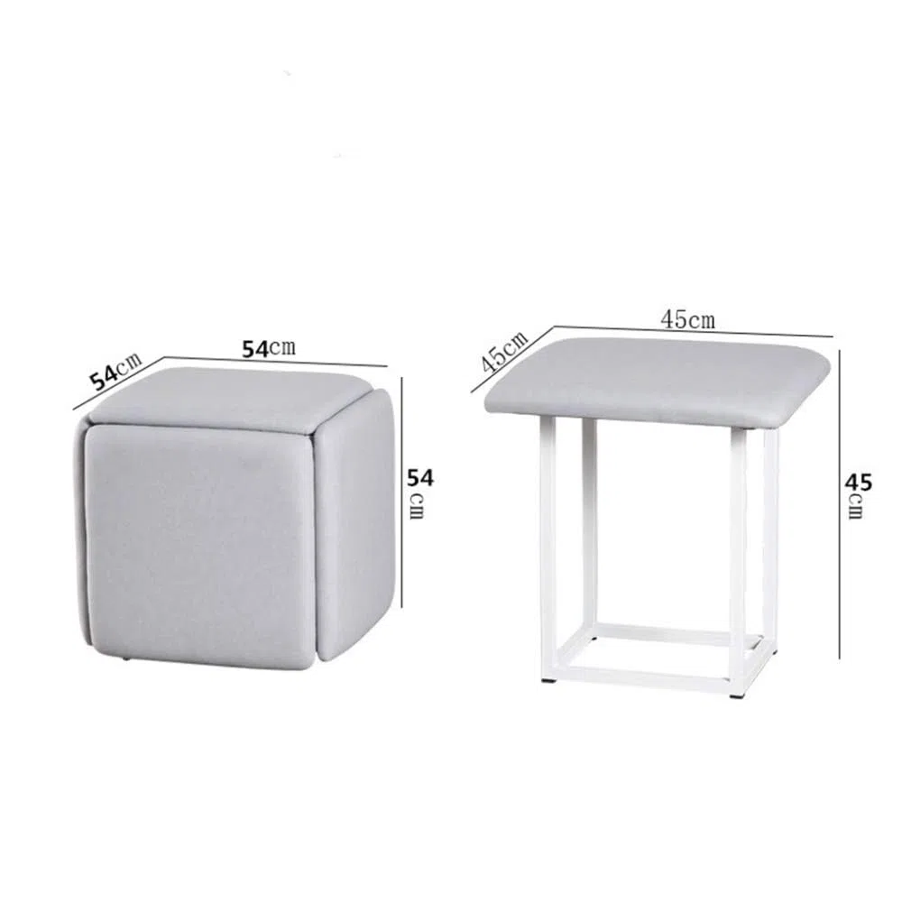 Taburete Apilable Para Sofá O Silla Con Forma De Cubo Para Asientos, Combinación 5 En 1, Taburete Otomano Para Fiesta Al Aire Libre, Organizador, Asiento Impermeable Creativo Para El Hogar O (Color:B)